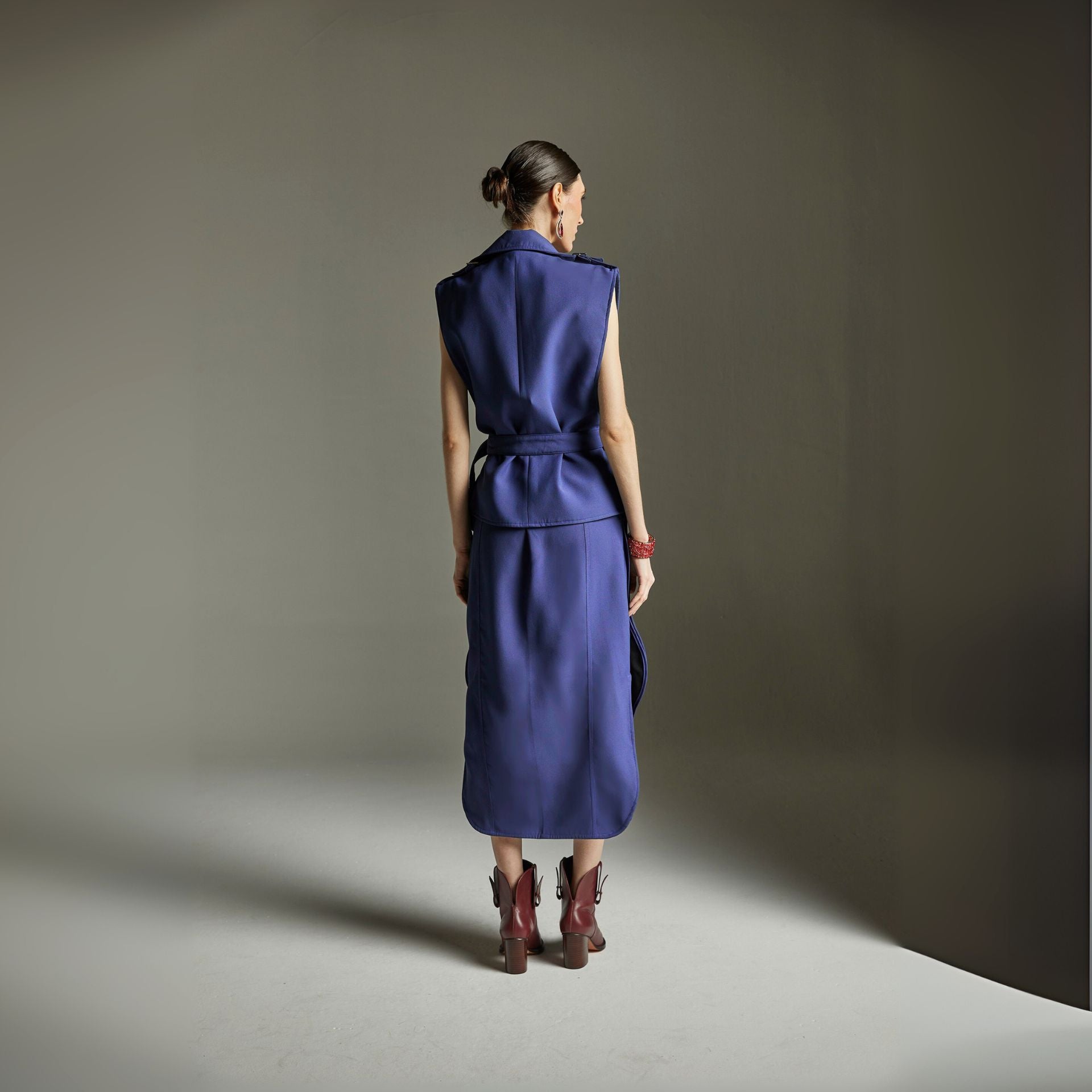 Saia Midi Valiny - Marinho