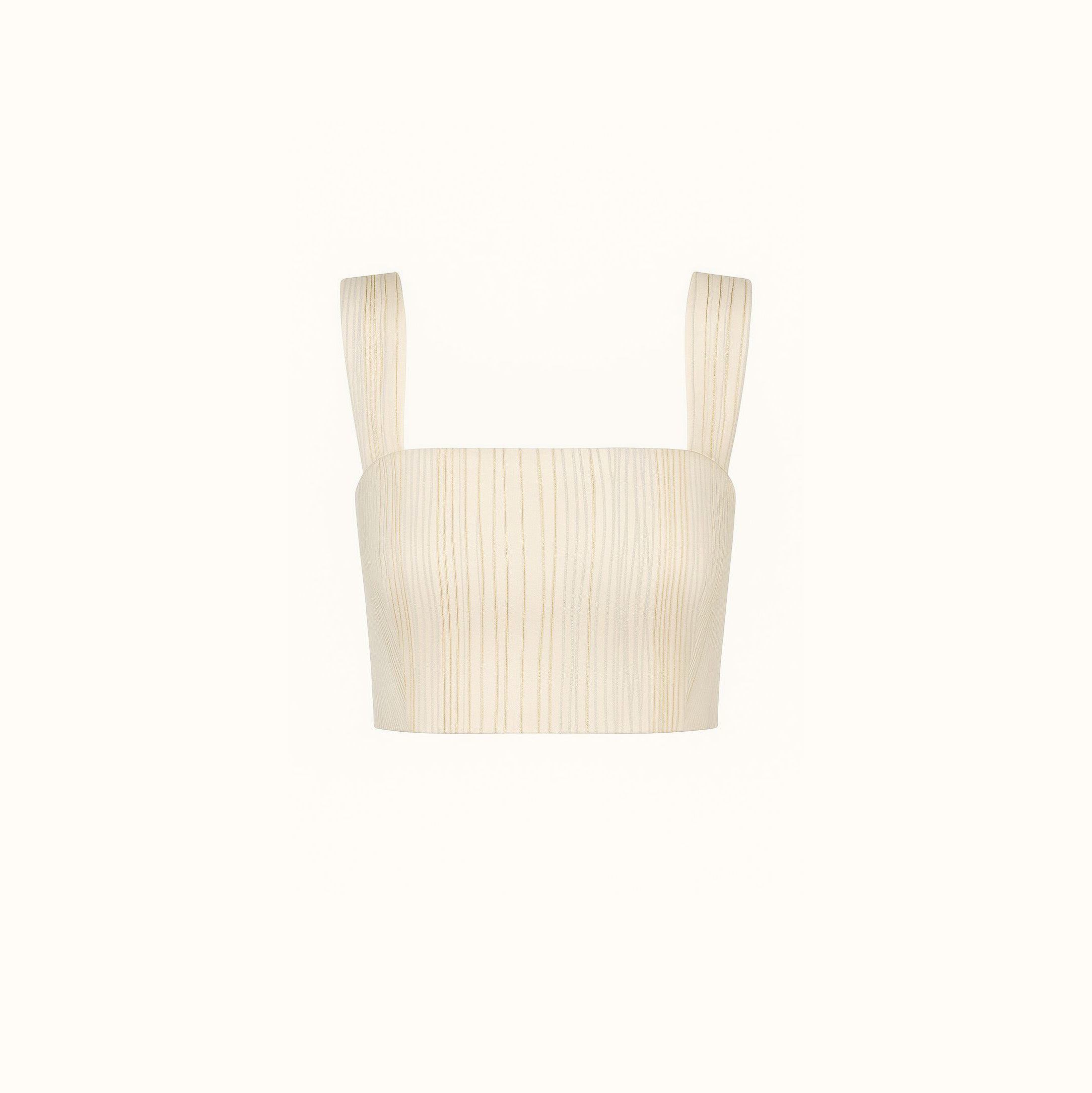 Cropped Coralina - Jacquard Bege