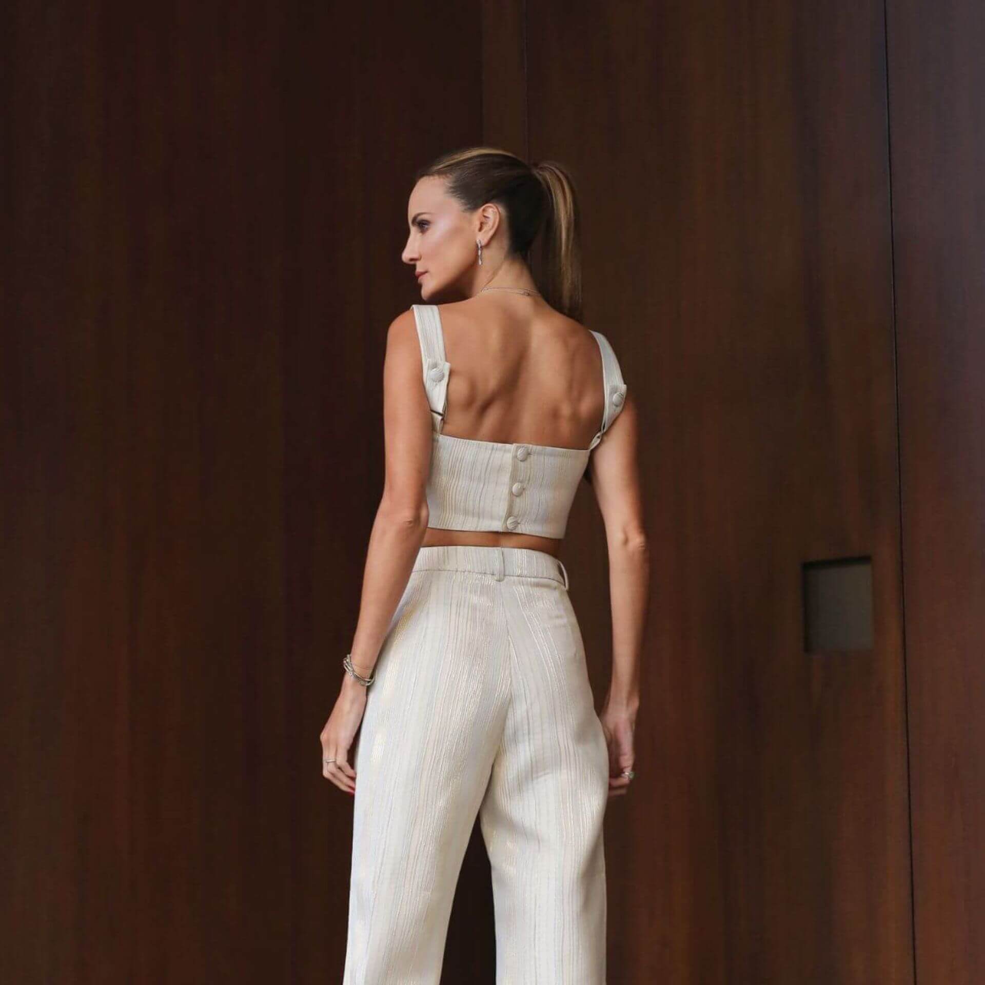 Cropped Coralina - Jacquard Bege