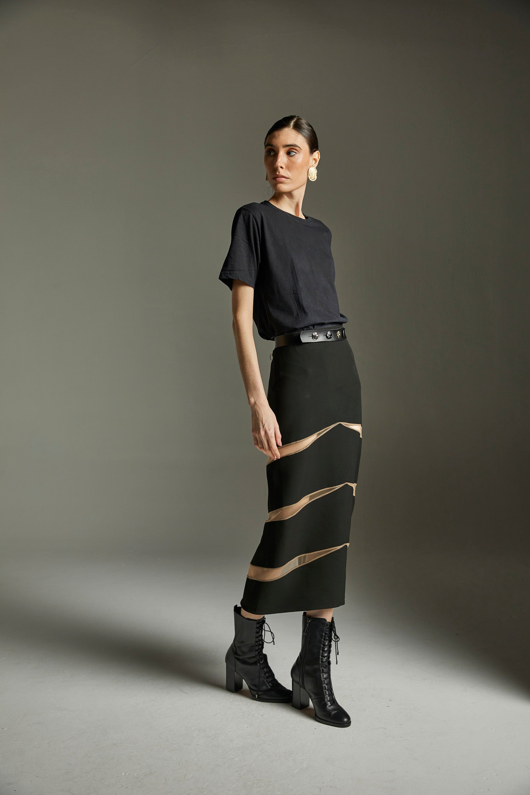 Saia Midi Gaia - Preto