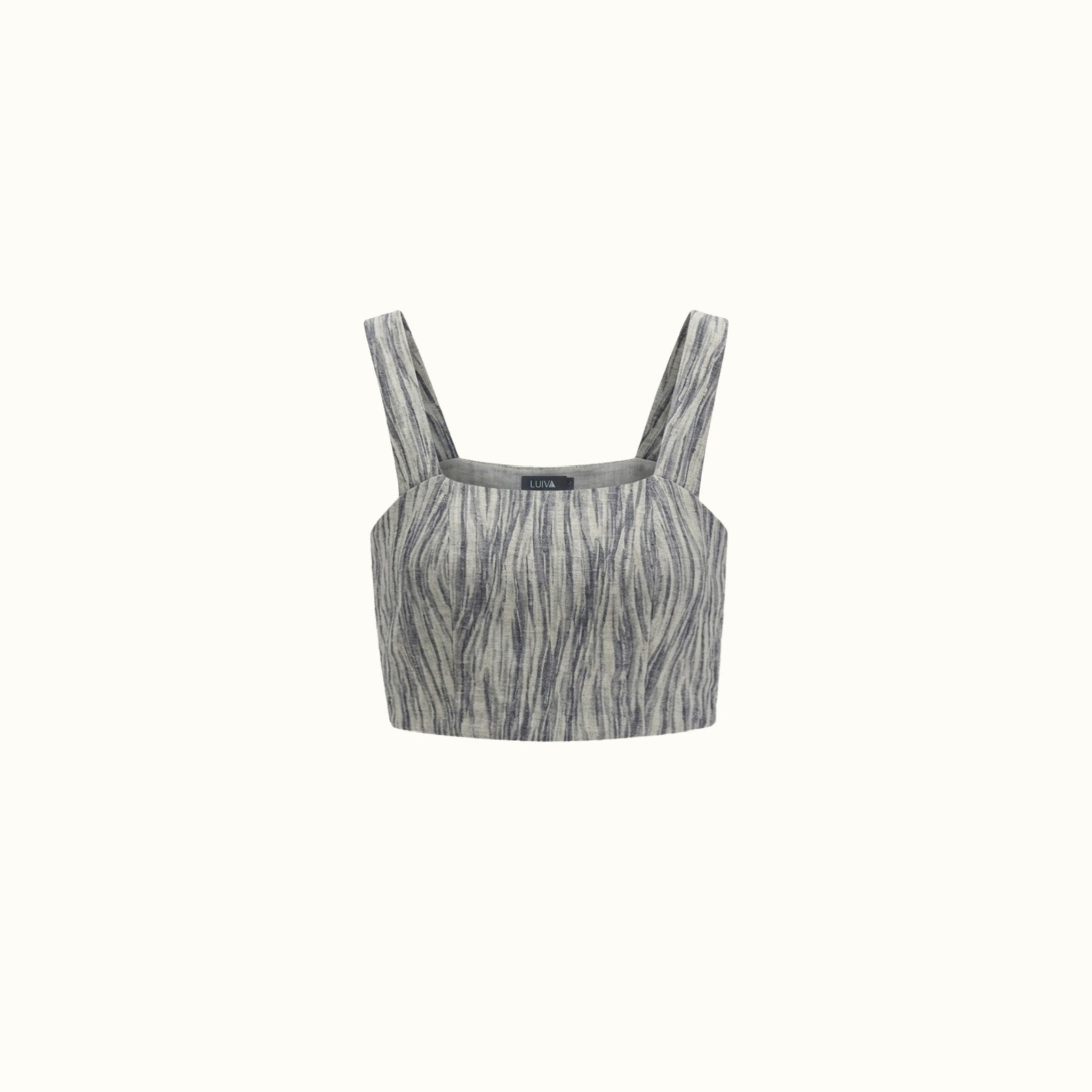 Cropped Coldalina - Marinho Jacquard