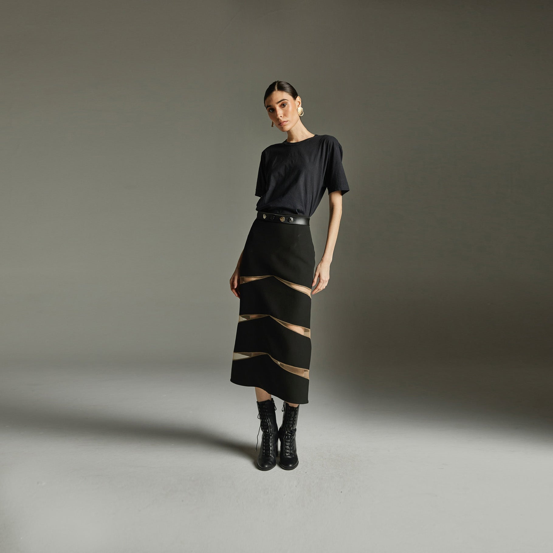 Saia Midi Gaia - Preto