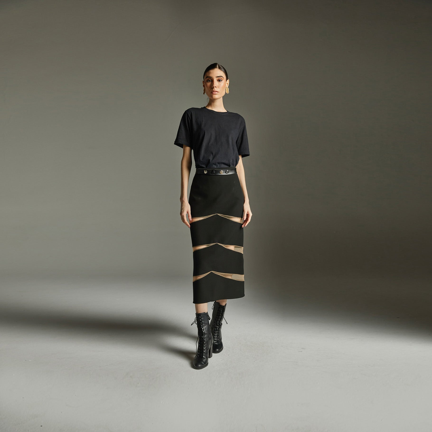 Saia Midi Gaia - Preto