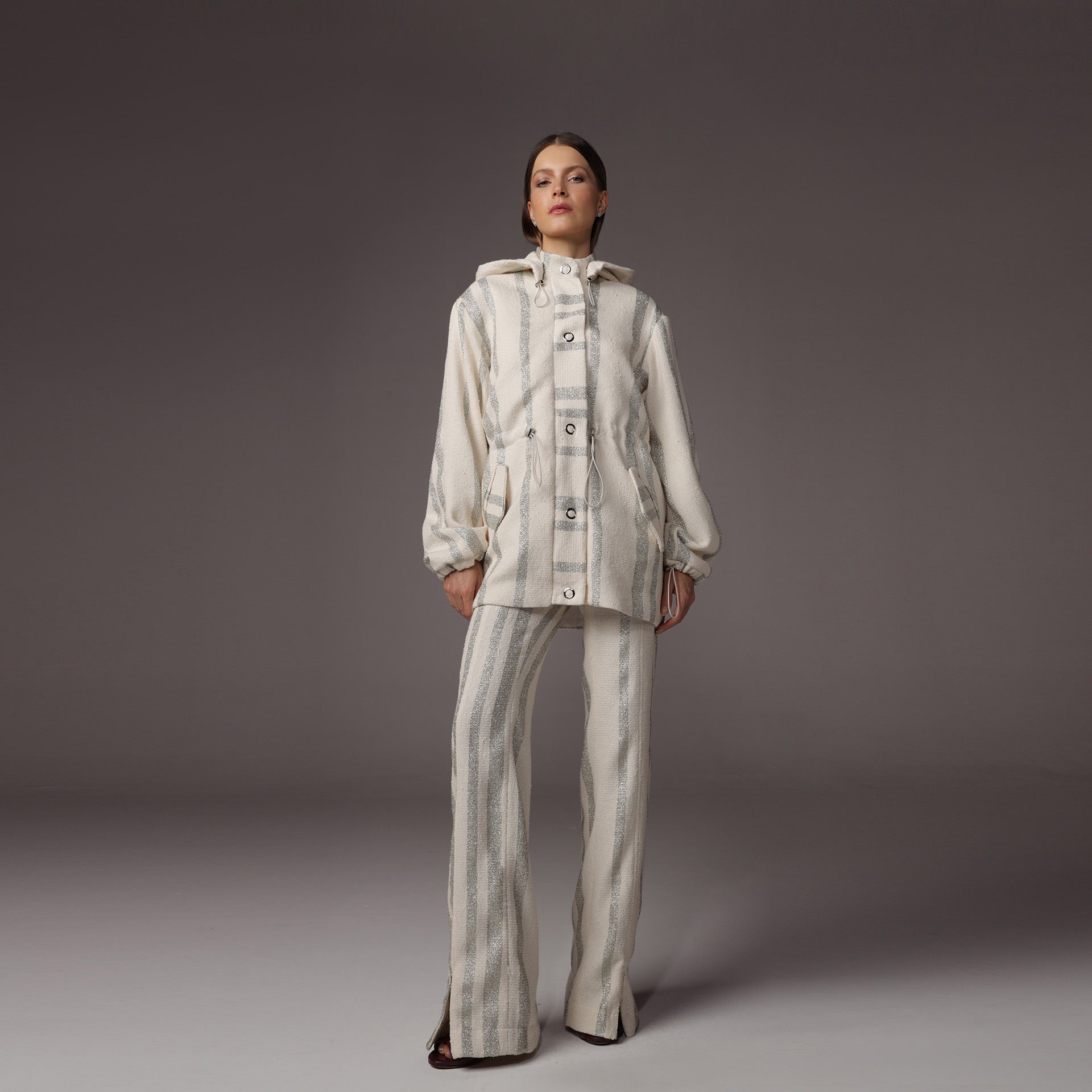 Calça Pascoal - Tweed Off Lurex Prata