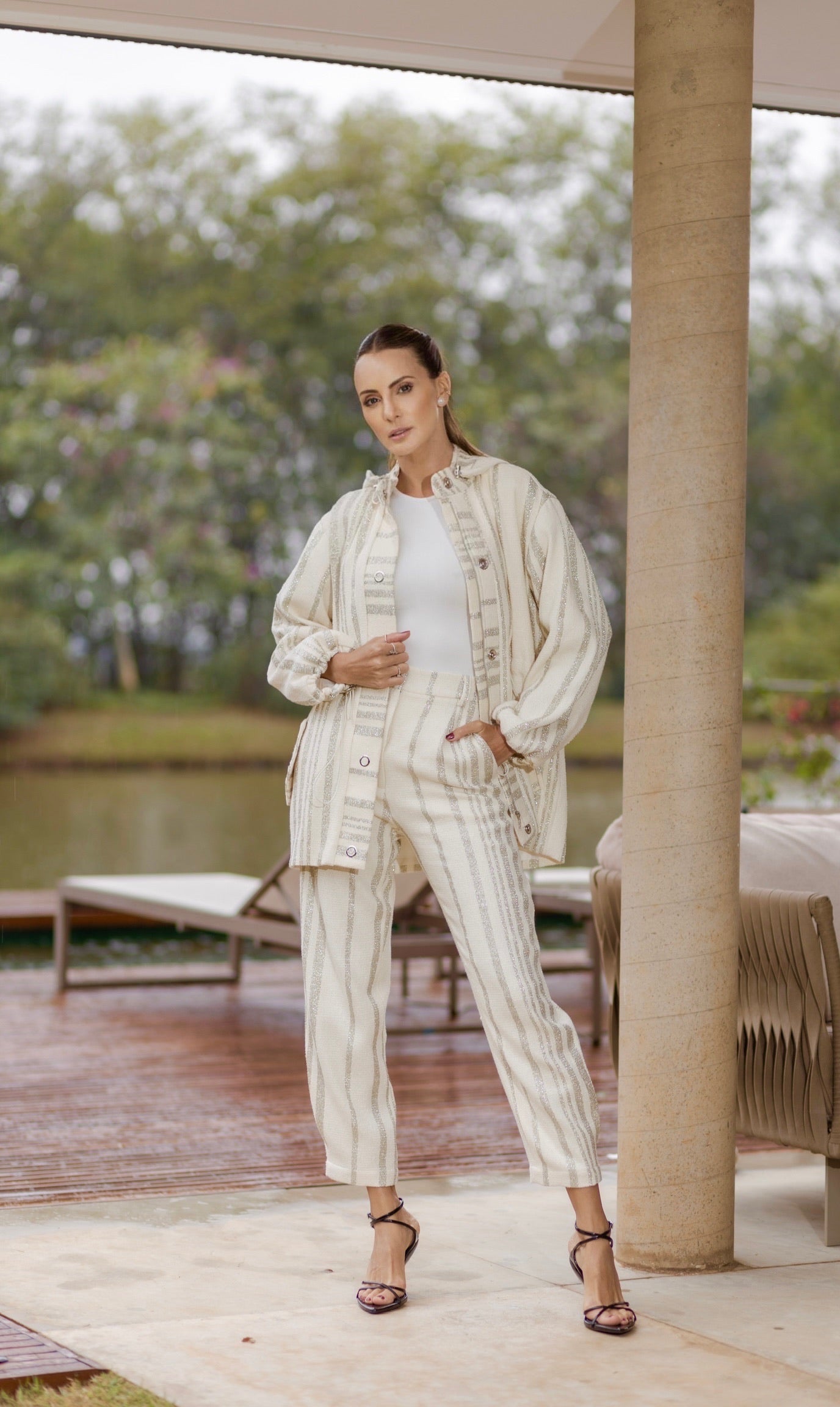 Calça Rady Inv - Tweed Off Lurex