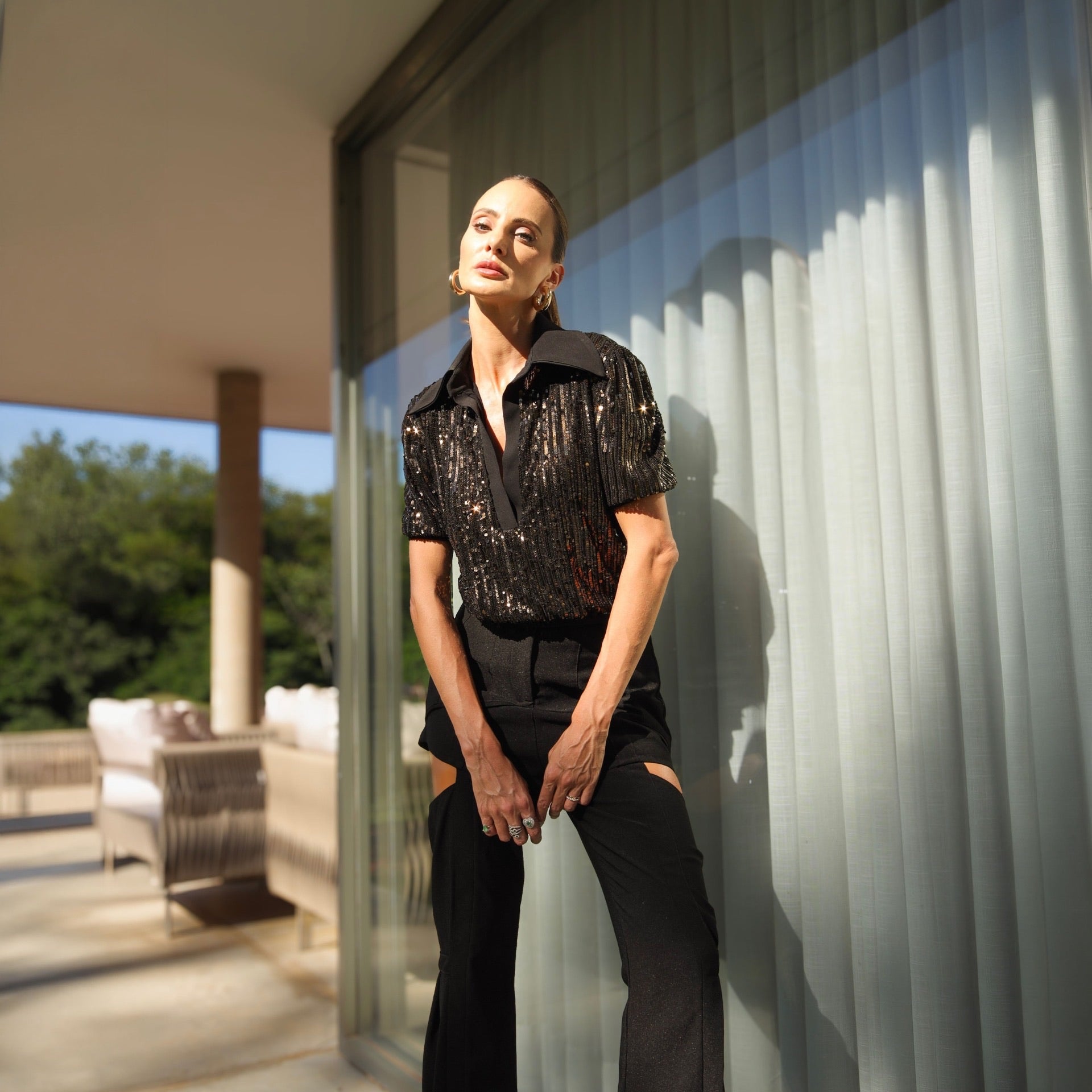 Blusa Beton - Marrom Paetê
