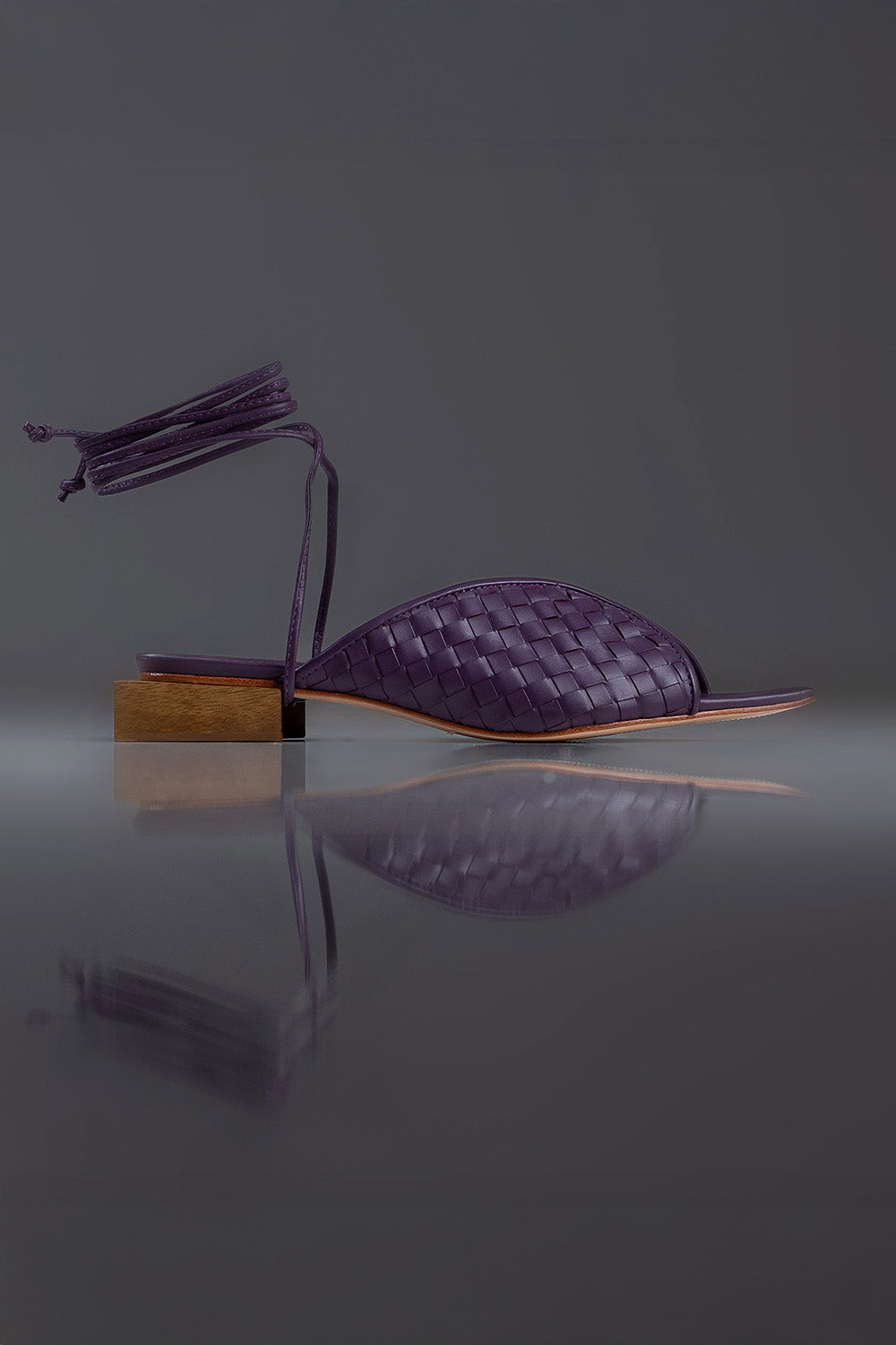 FLAT - SANDALIA LUISA - COURO PURPURA