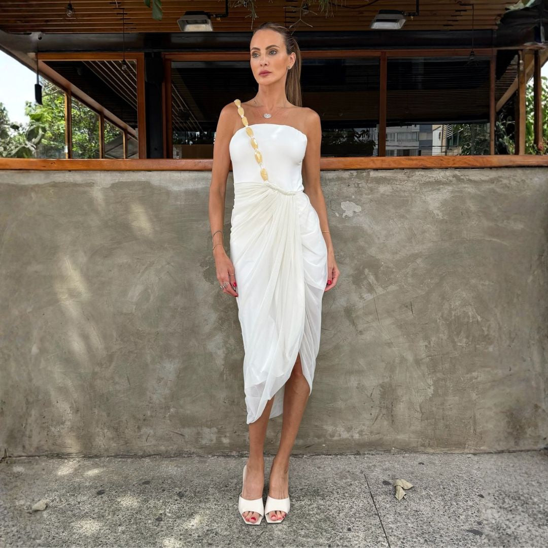 Vestido Clyo - Marfim