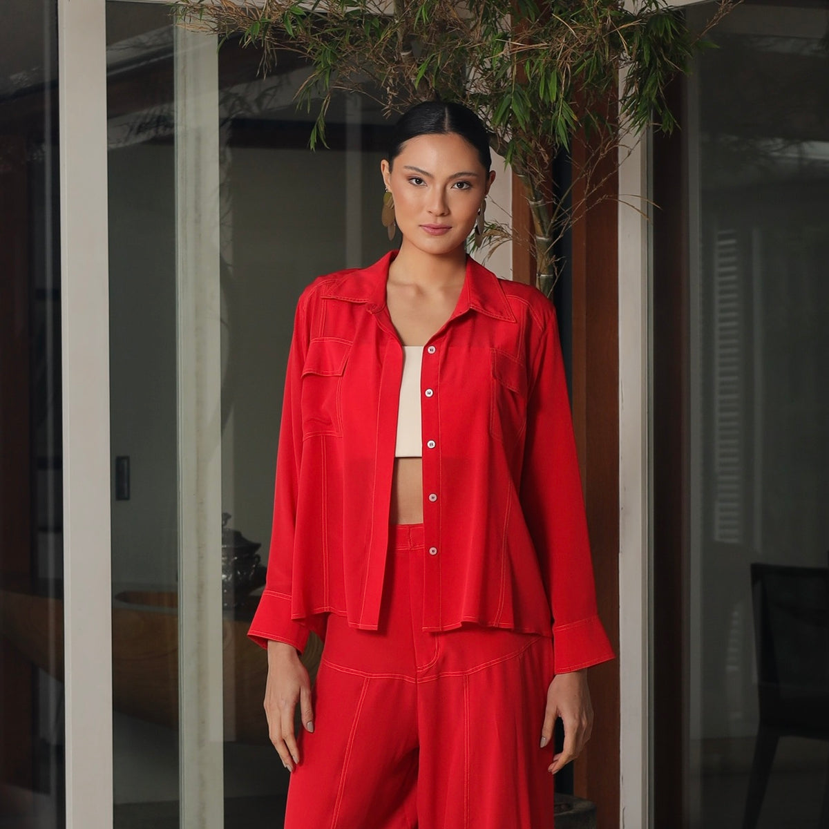 Camisa Selora - Vermelho Seda