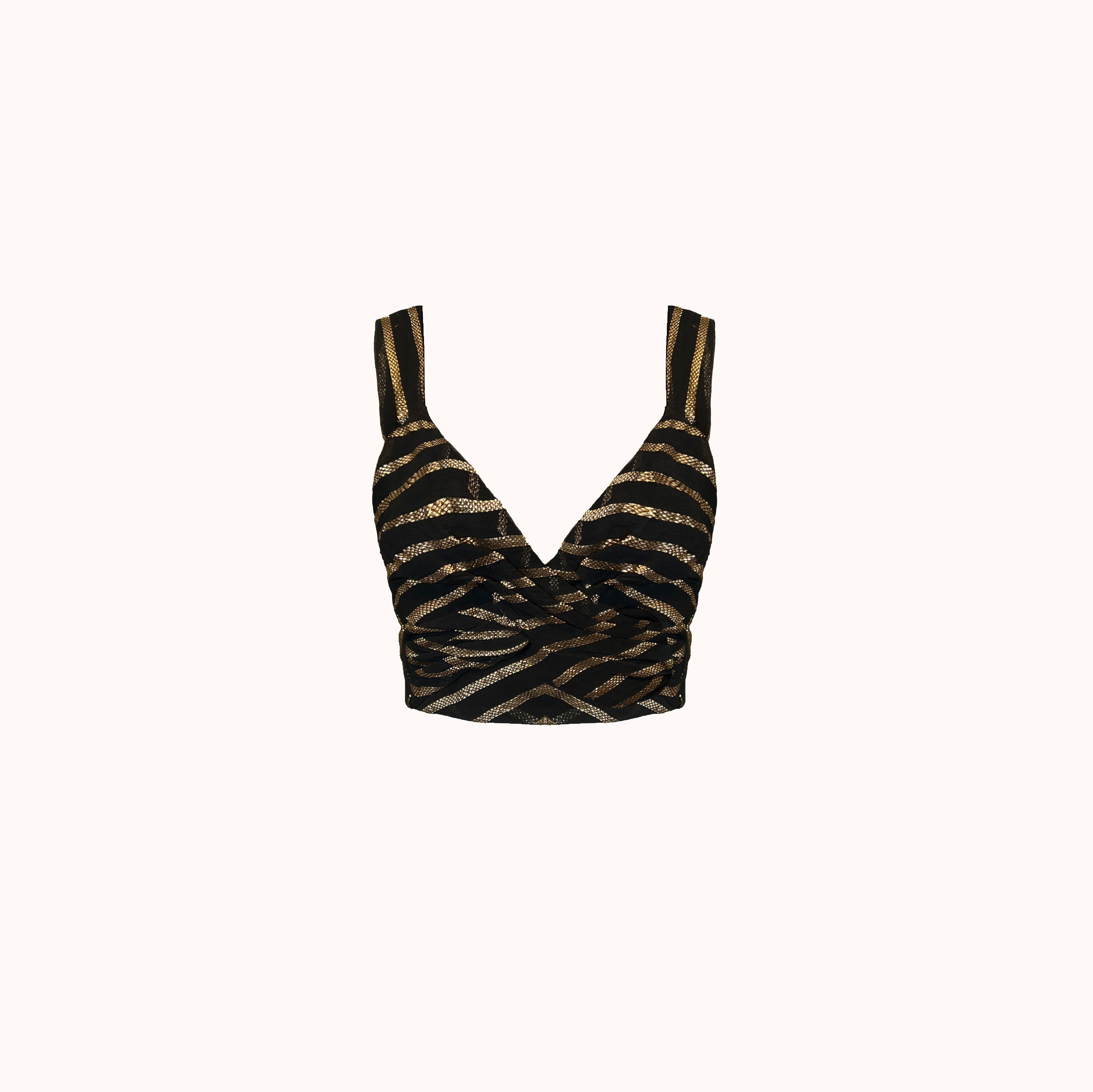 Cropped Simon - Preto Lurex Brilho