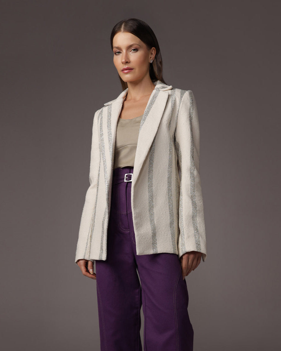 Blazer Marlin - Tweed Off Lurex Prata