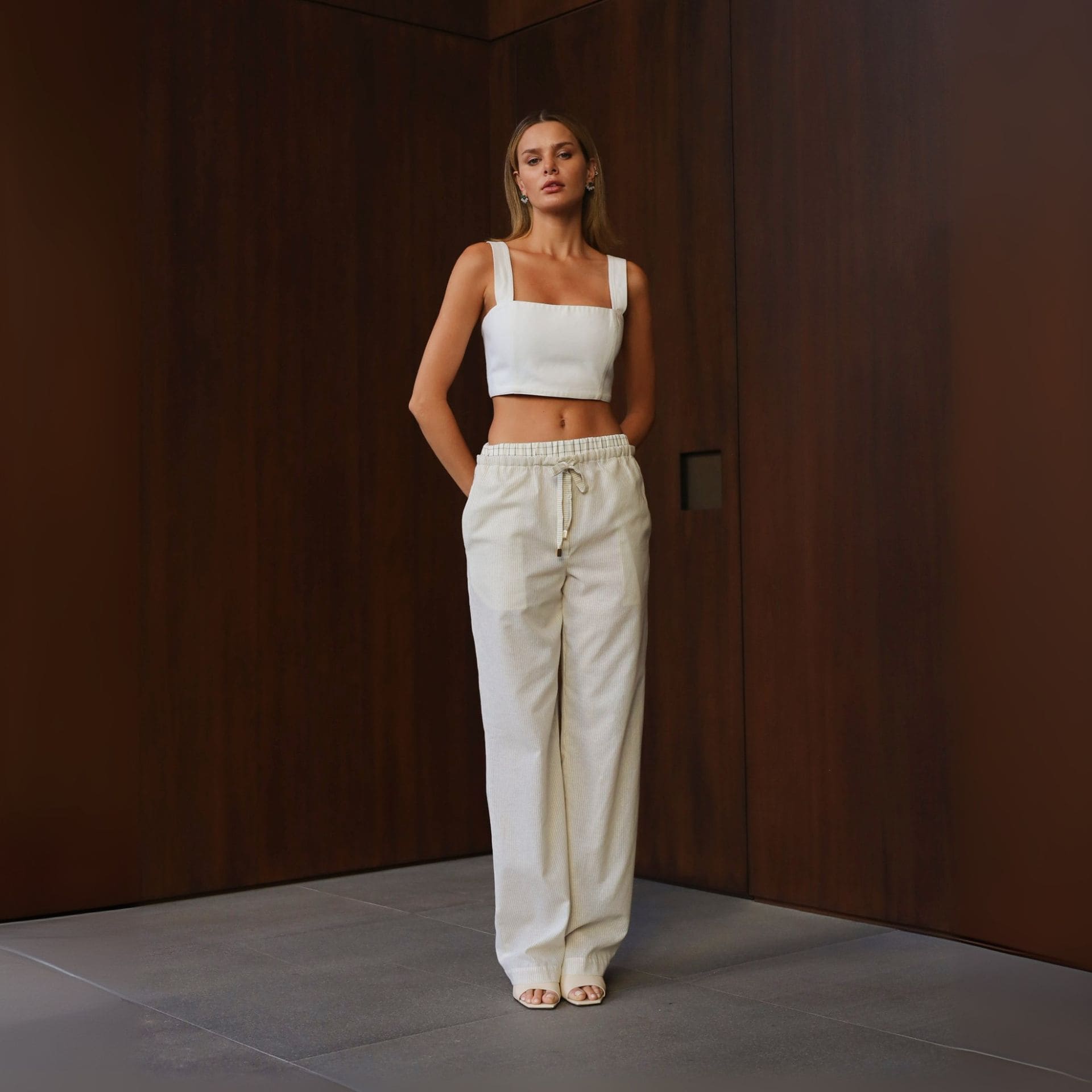 Calça Gardenia - Bege Listrado