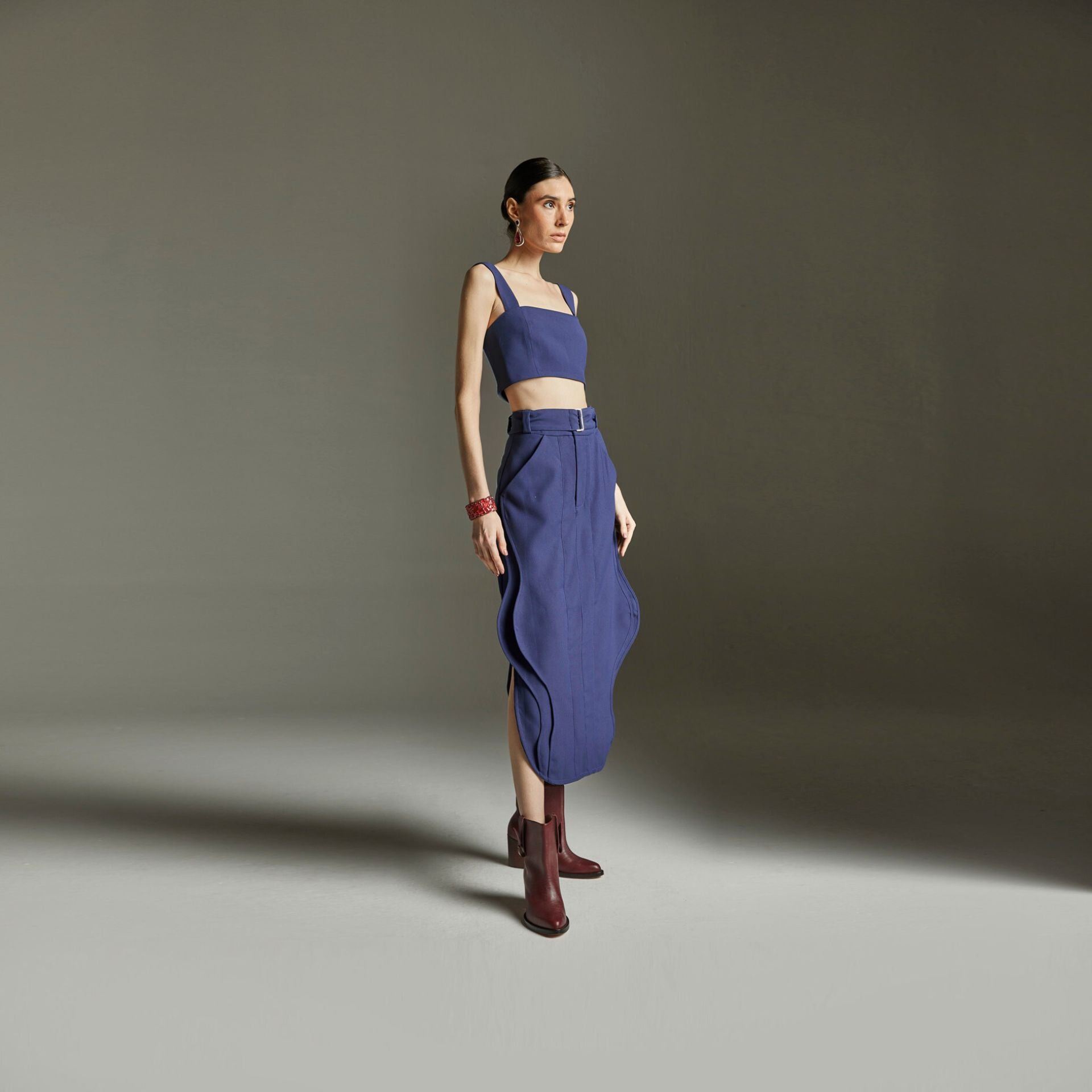 Saia Midi Valiny - Marinho