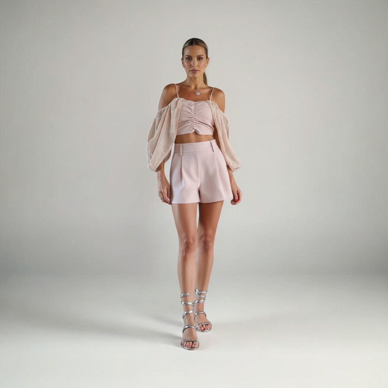 Shorts Hibisco - Rosa Tea