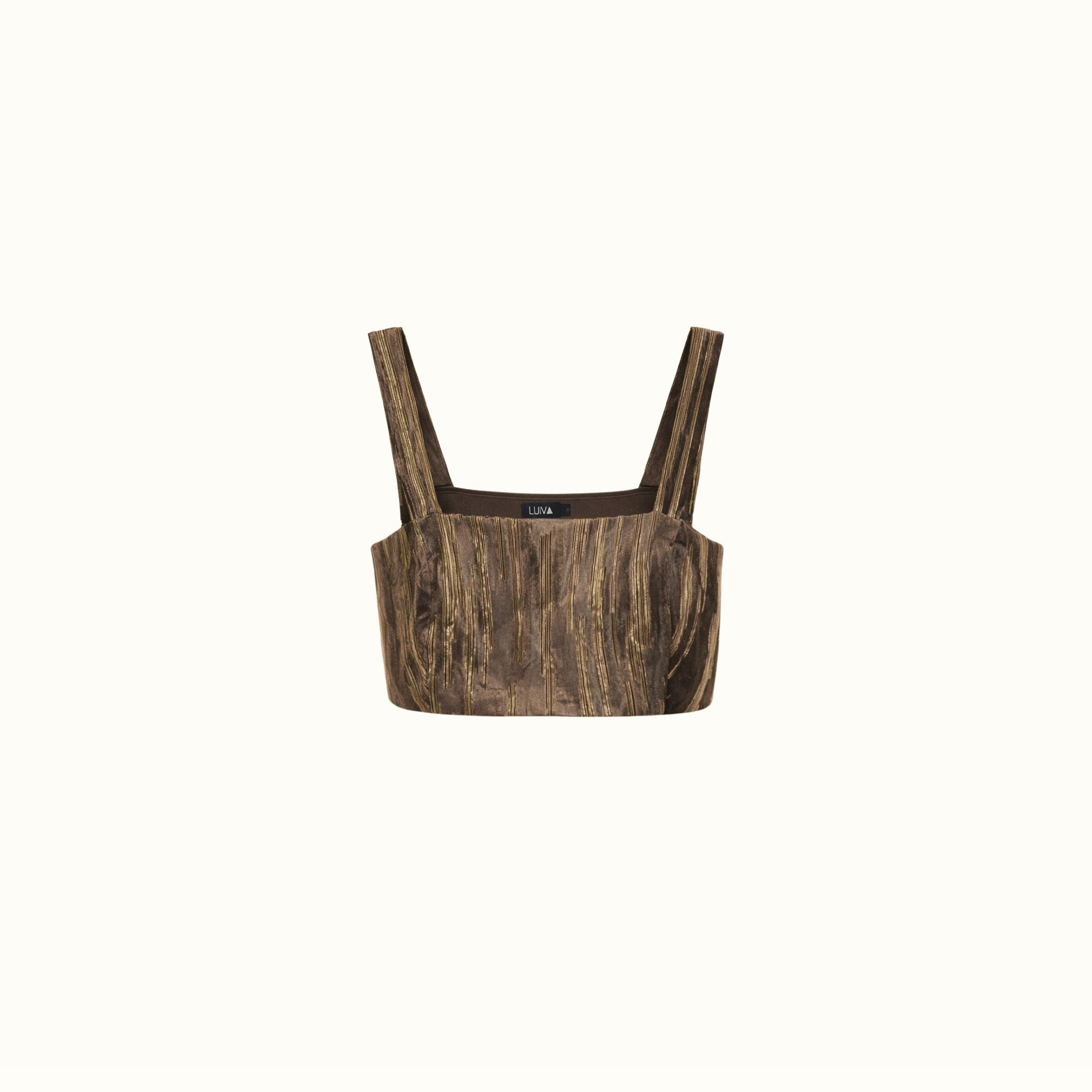 Cropped Coralina - Marrom Veludo