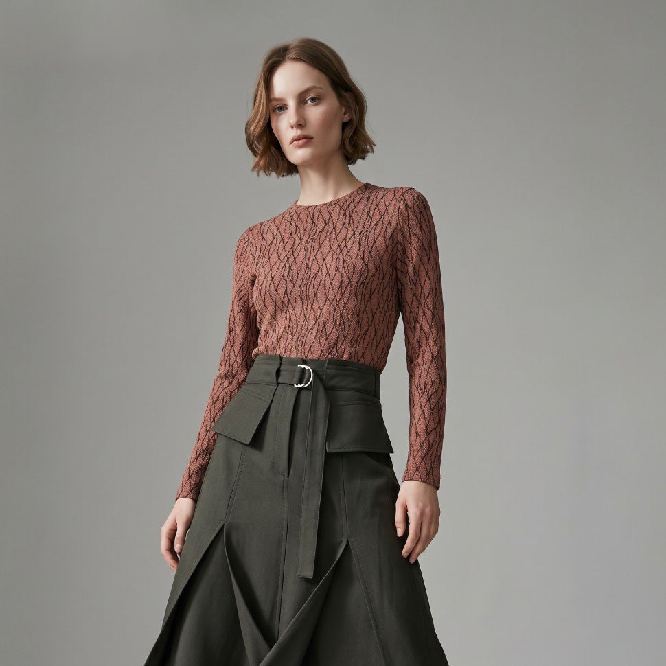 Blusa Bonfin - Malha Lurex Cobre