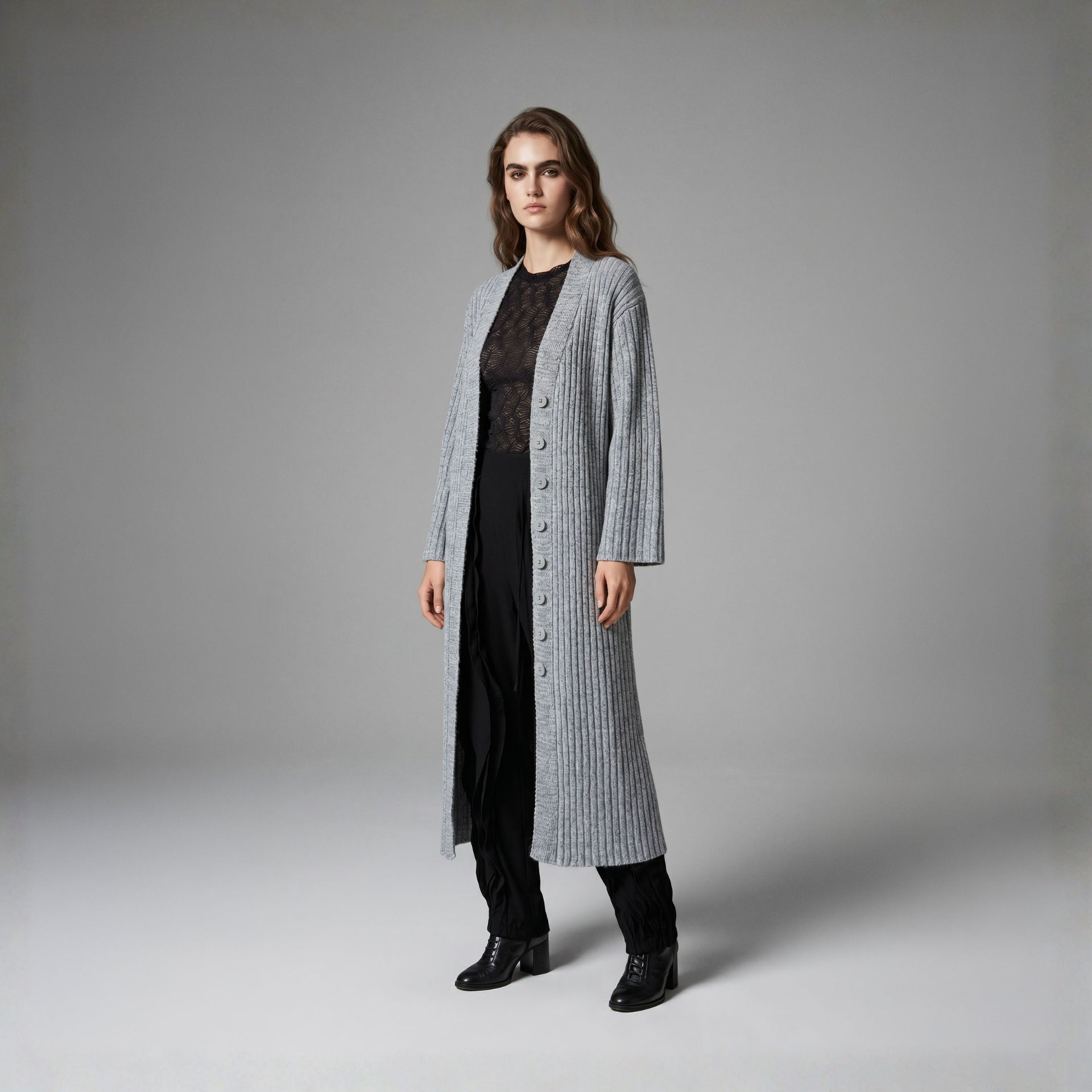 Tricot Longo Jabari - Cinza