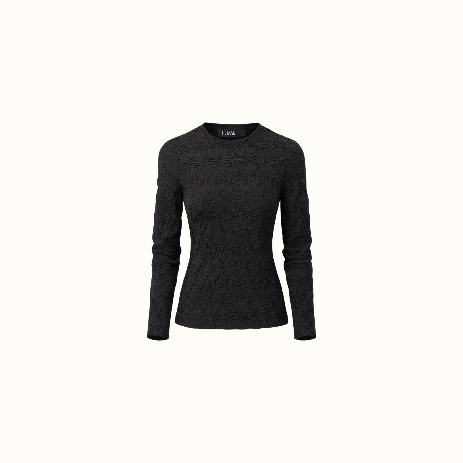 Blusa Bonfin - Malha Arabesco Preto