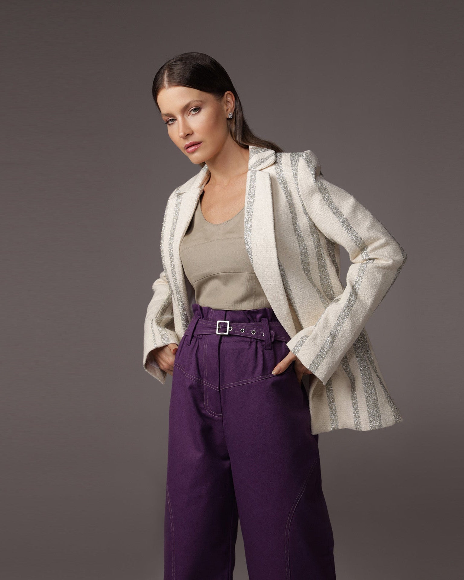 Blazer Marlin - Tweed Off Lurex Prata