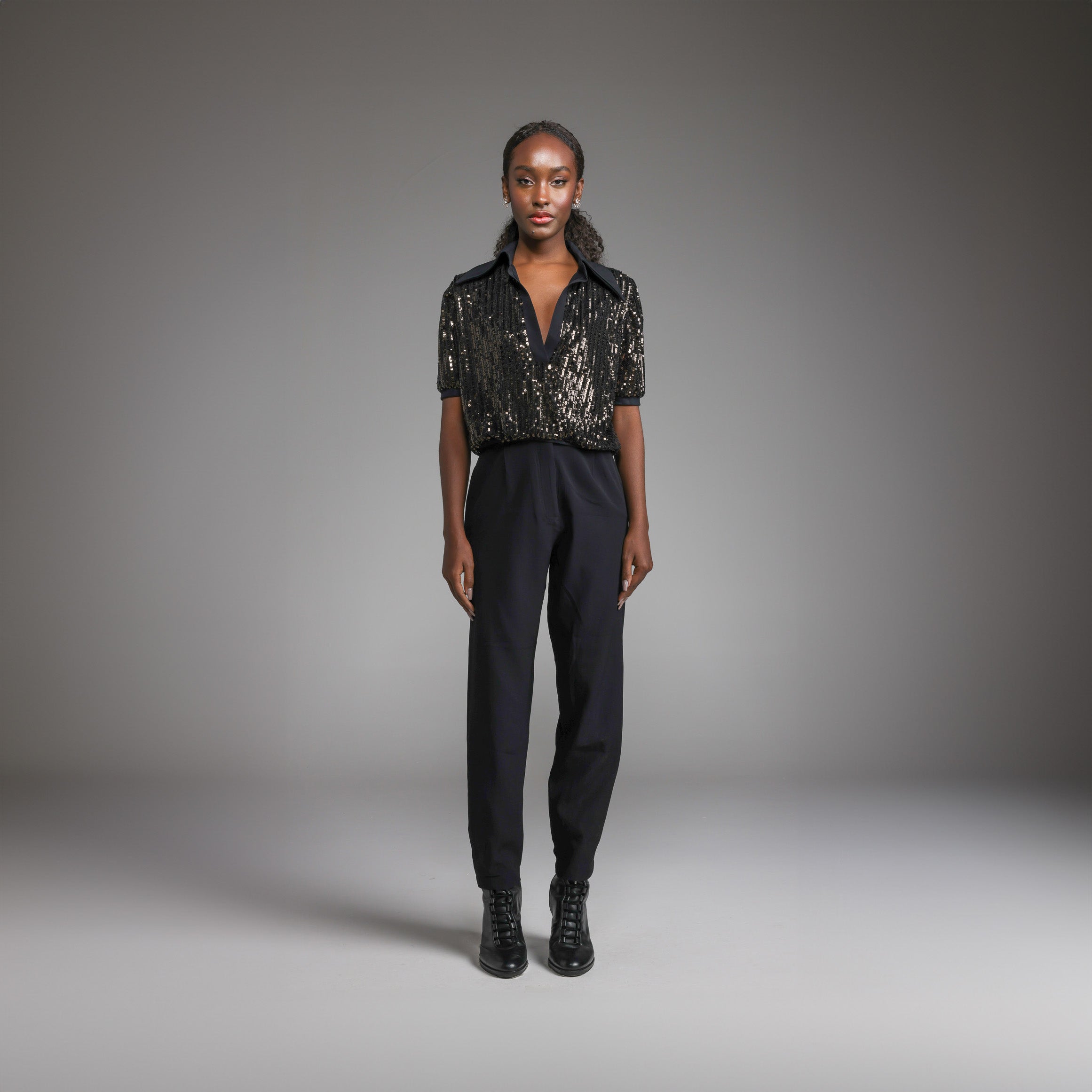 Blusa Beton - Marrom Paetê