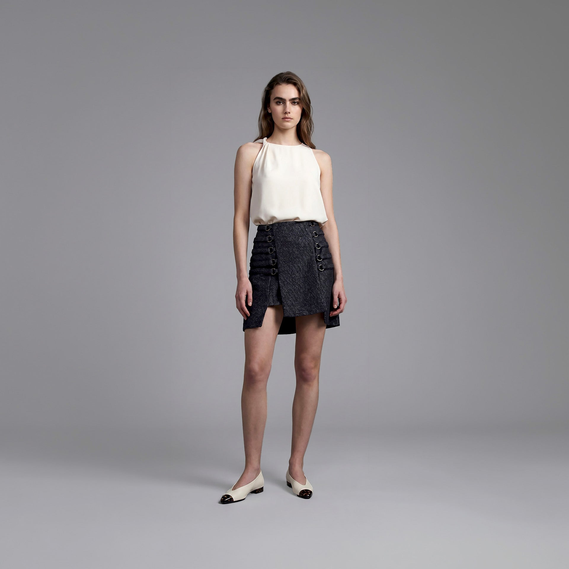Saia Solea - Marinho Jacquard