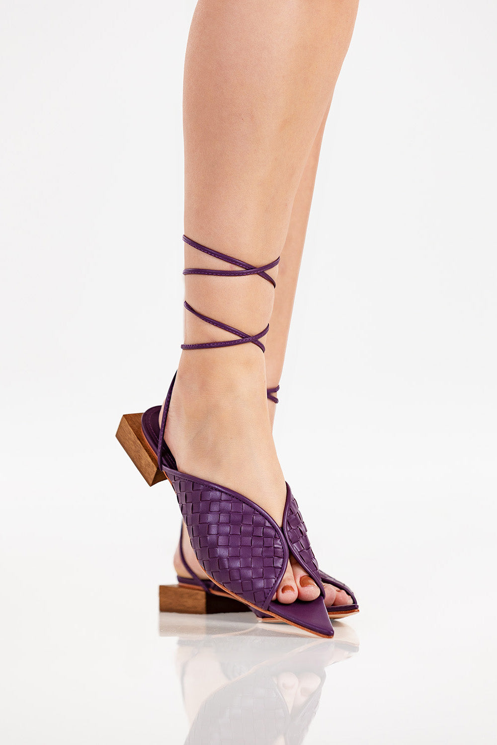 FLAT - SANDALIA LUISA - COURO PURPURA