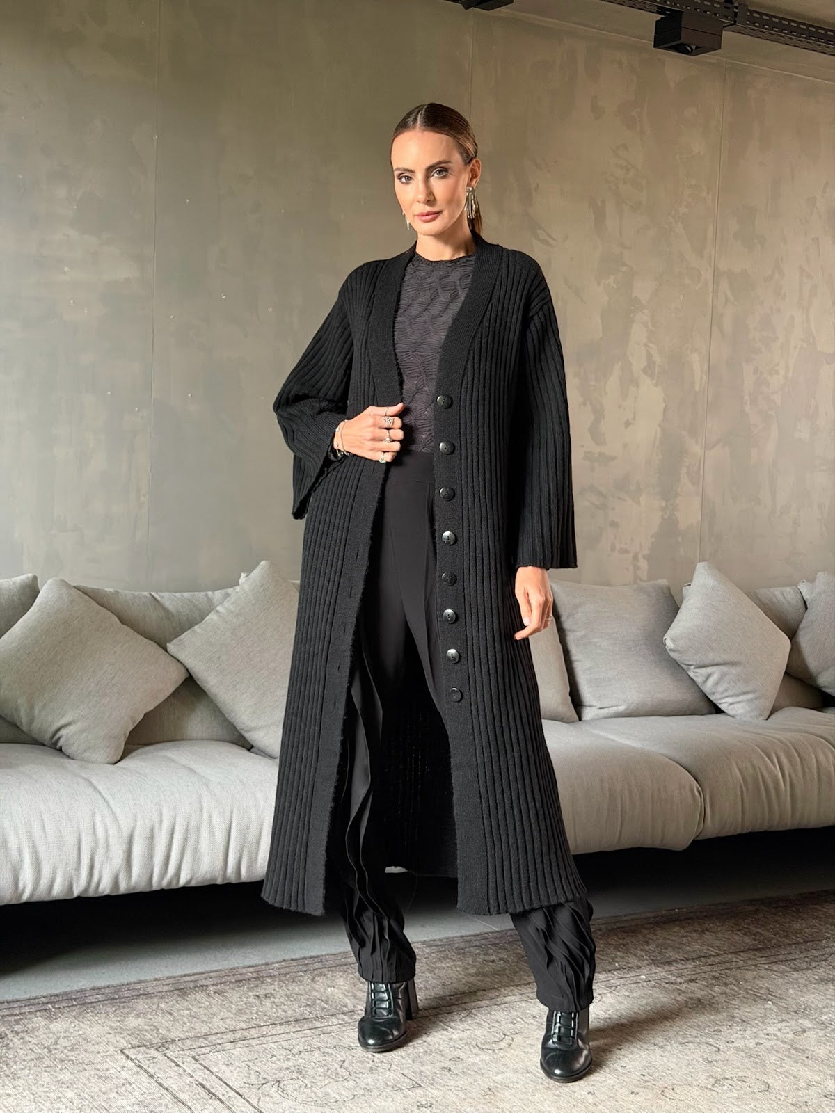 Tricot Longo Jabari - Preto