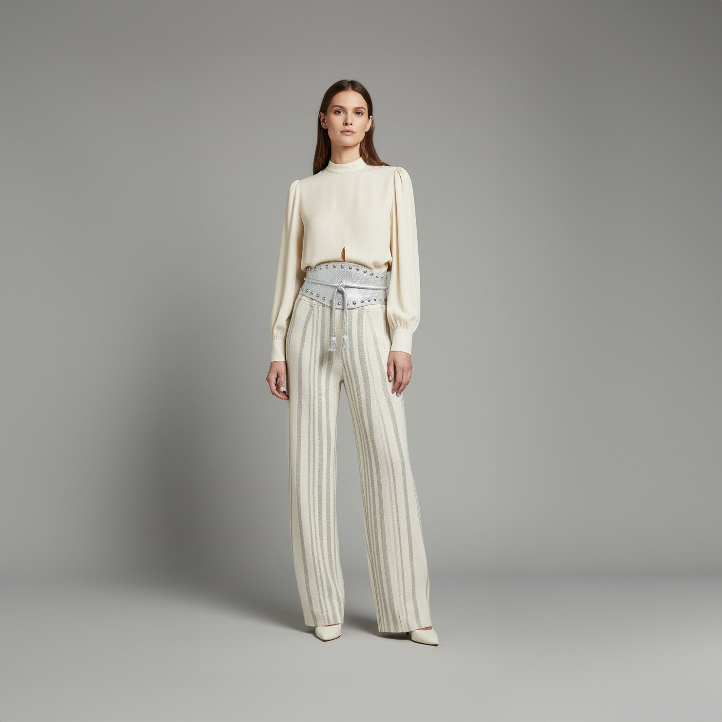 Calça Pascoal - Tweed Off Lurex Prata