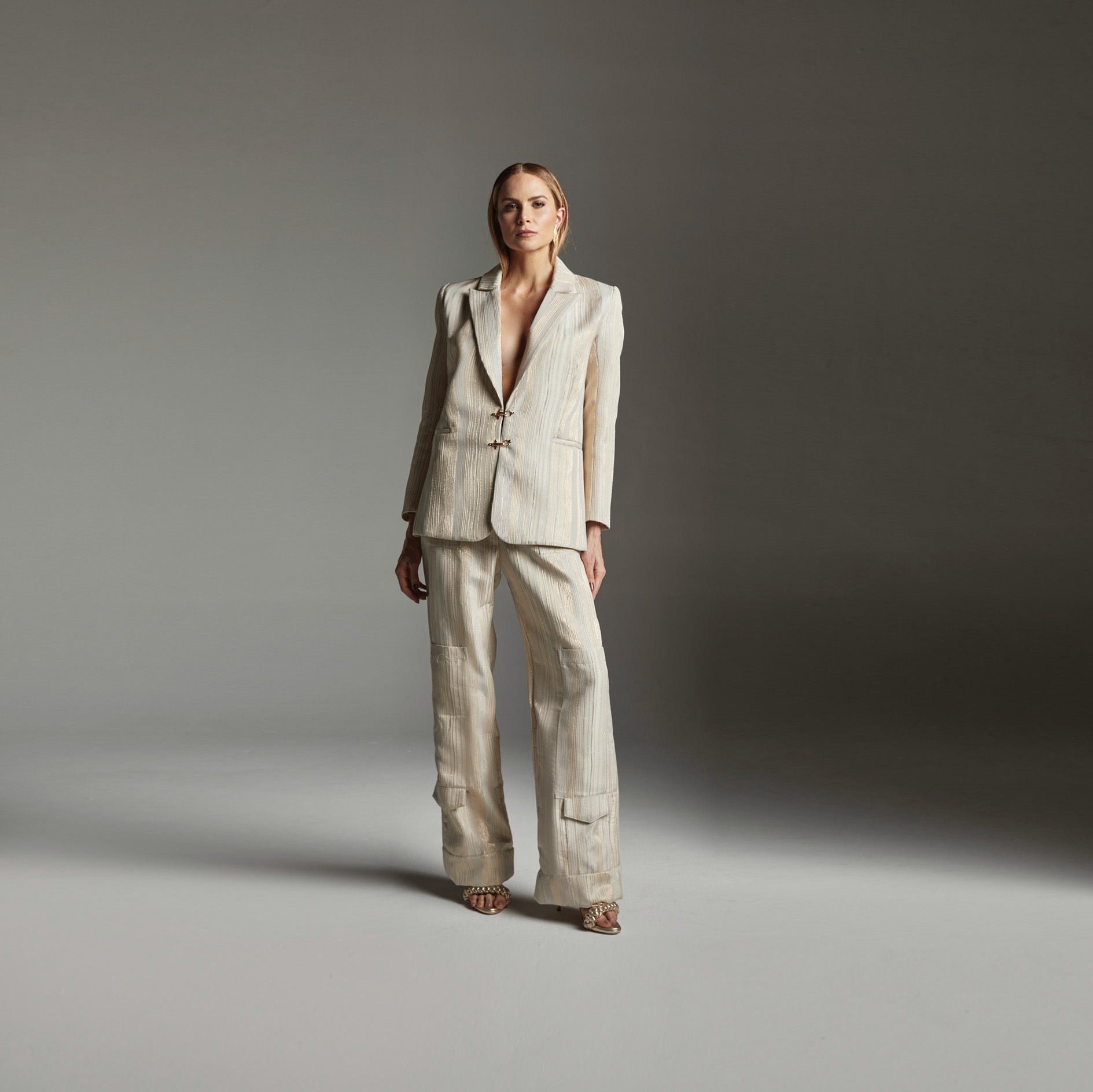 Calça Maeva - Marfim Jacquard