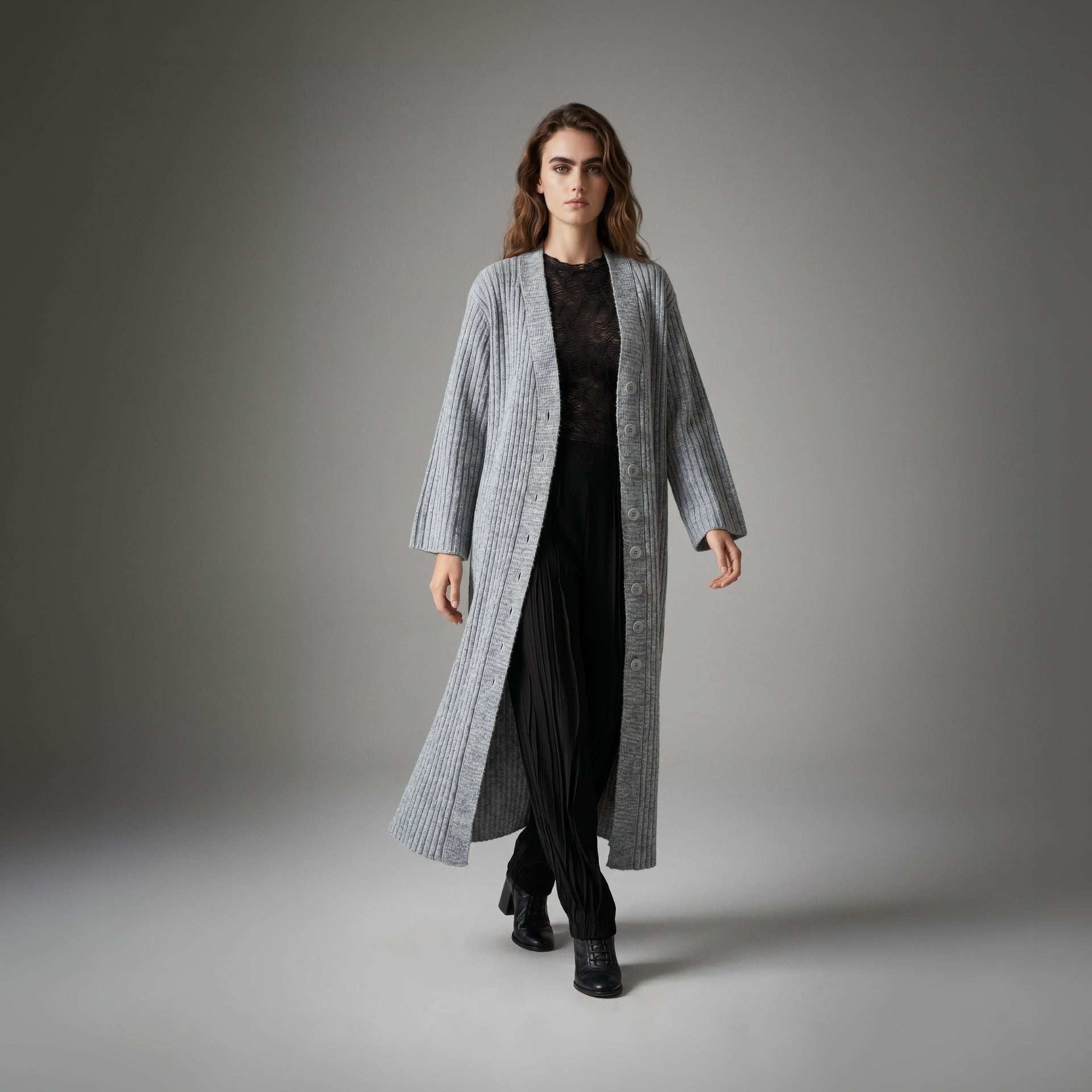 Tricot Longo Jabari - Cinza