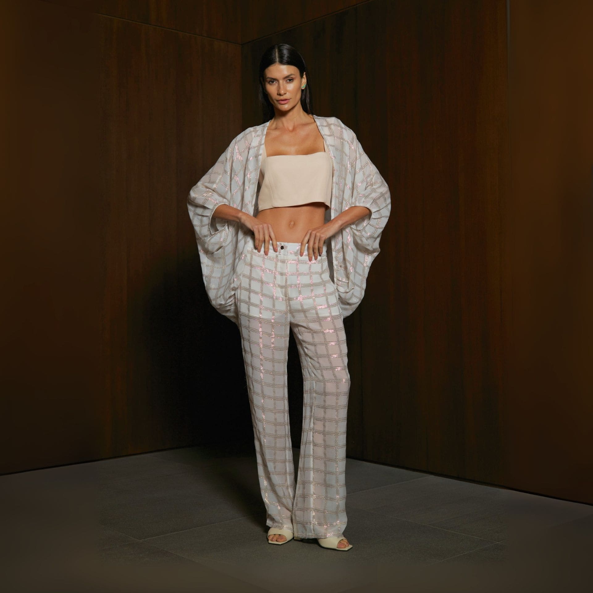 Kimono Florancia - Rosa Bebe Xadrez