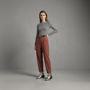 Blusa Bonfin - Malha Lurex Prata