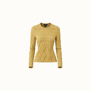 Blusa Bonfin - Malha Arabesco Camelo