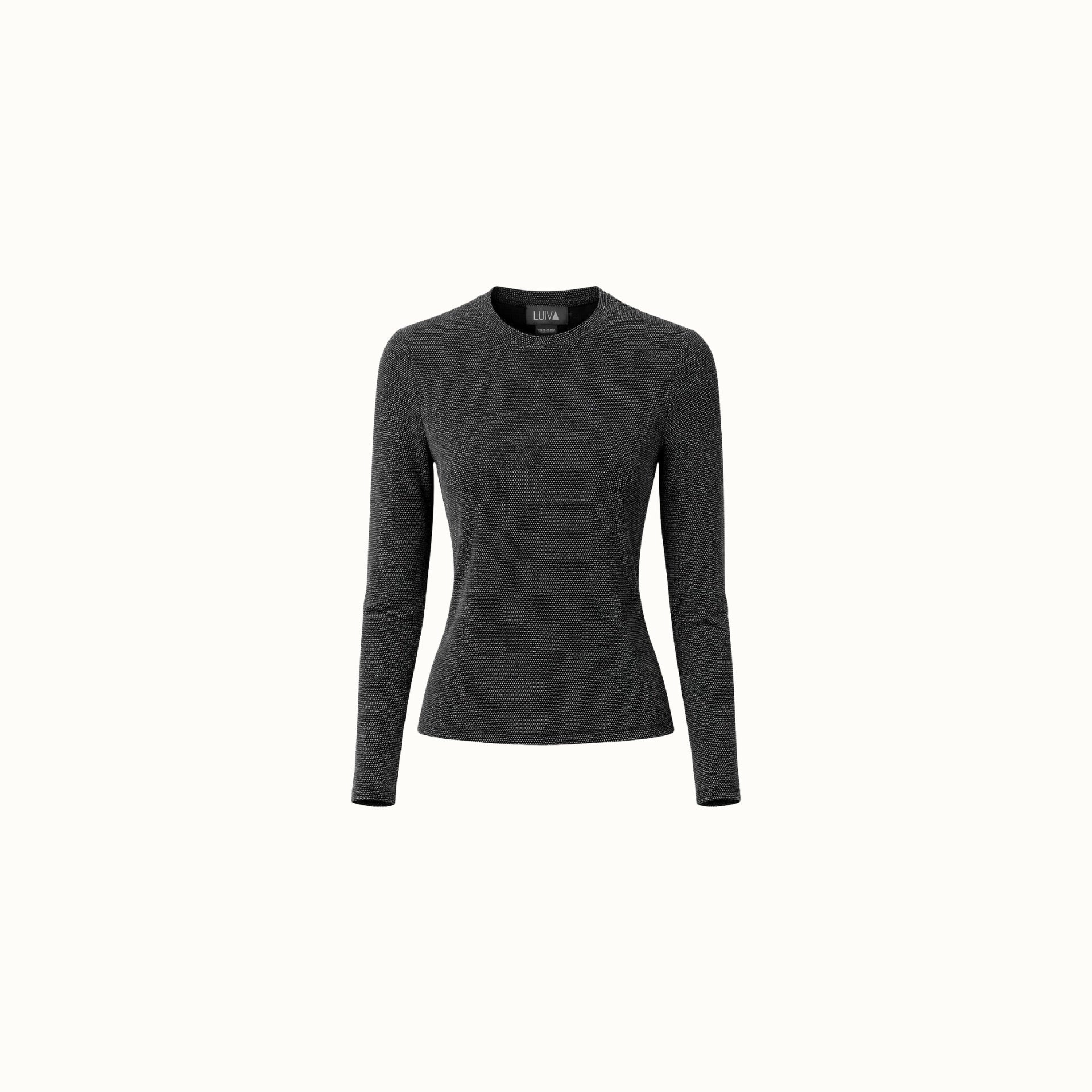 Blusa Bonfin - Malha Lurex Brilho Preto