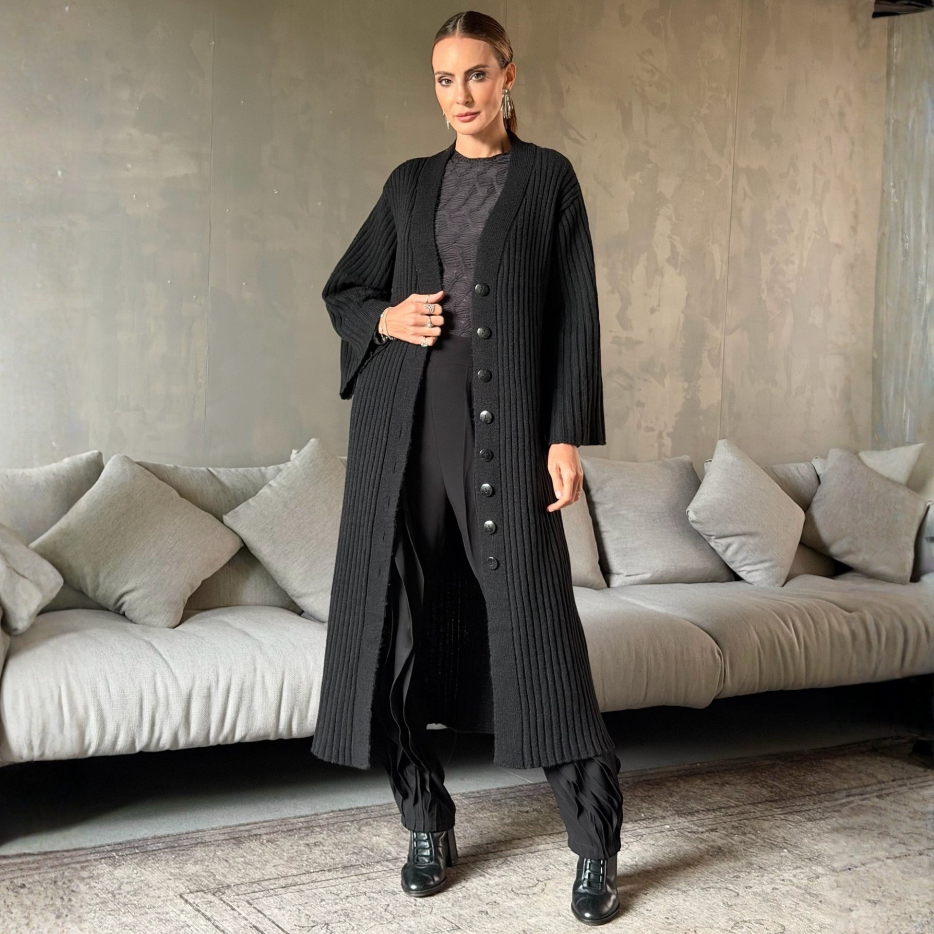 Tricot Longo Jabari - Preto