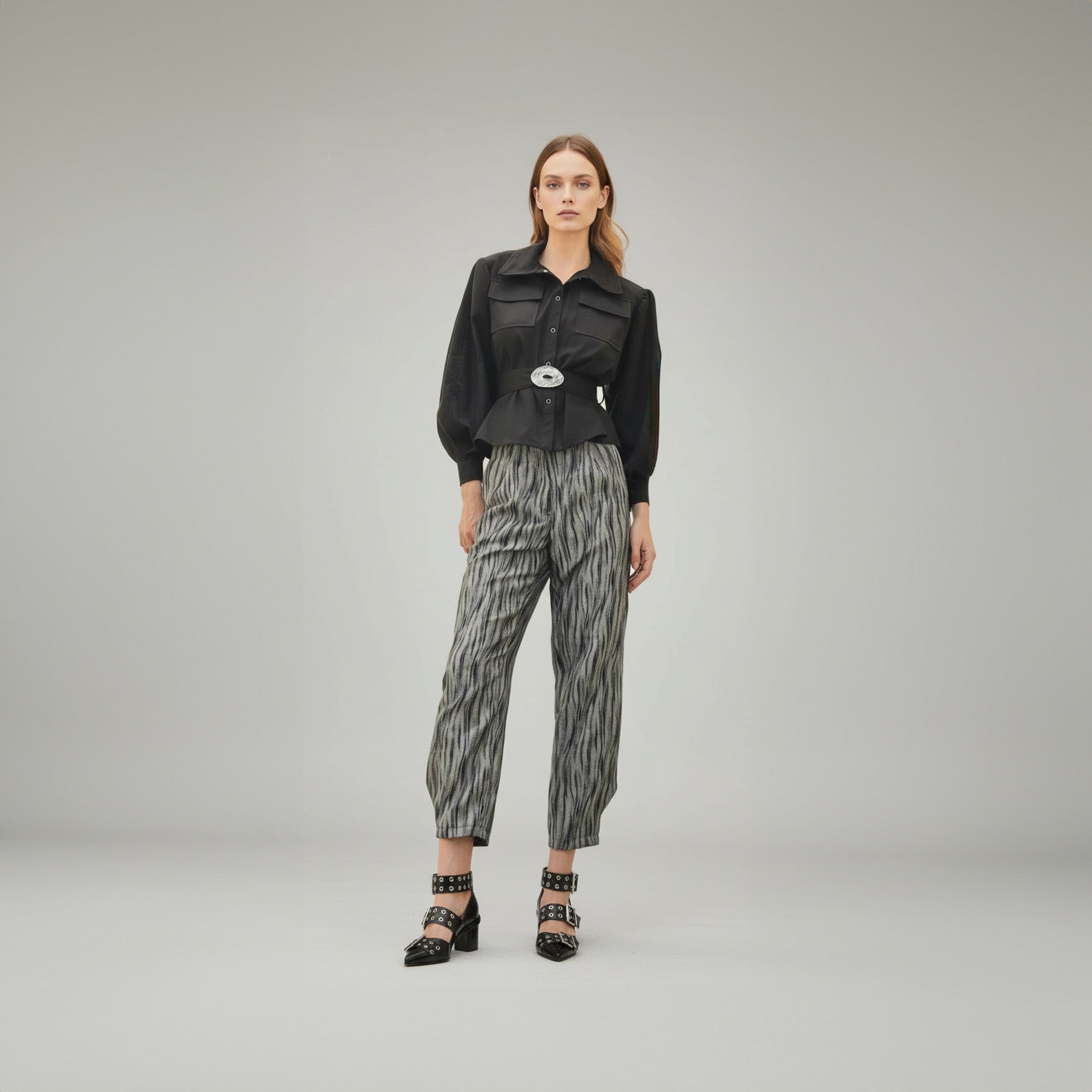 Calça Rady - Marinho Jacquard Mescla