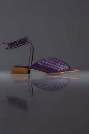 FLAT - SANDALIA LUISA - COURO PURPURA