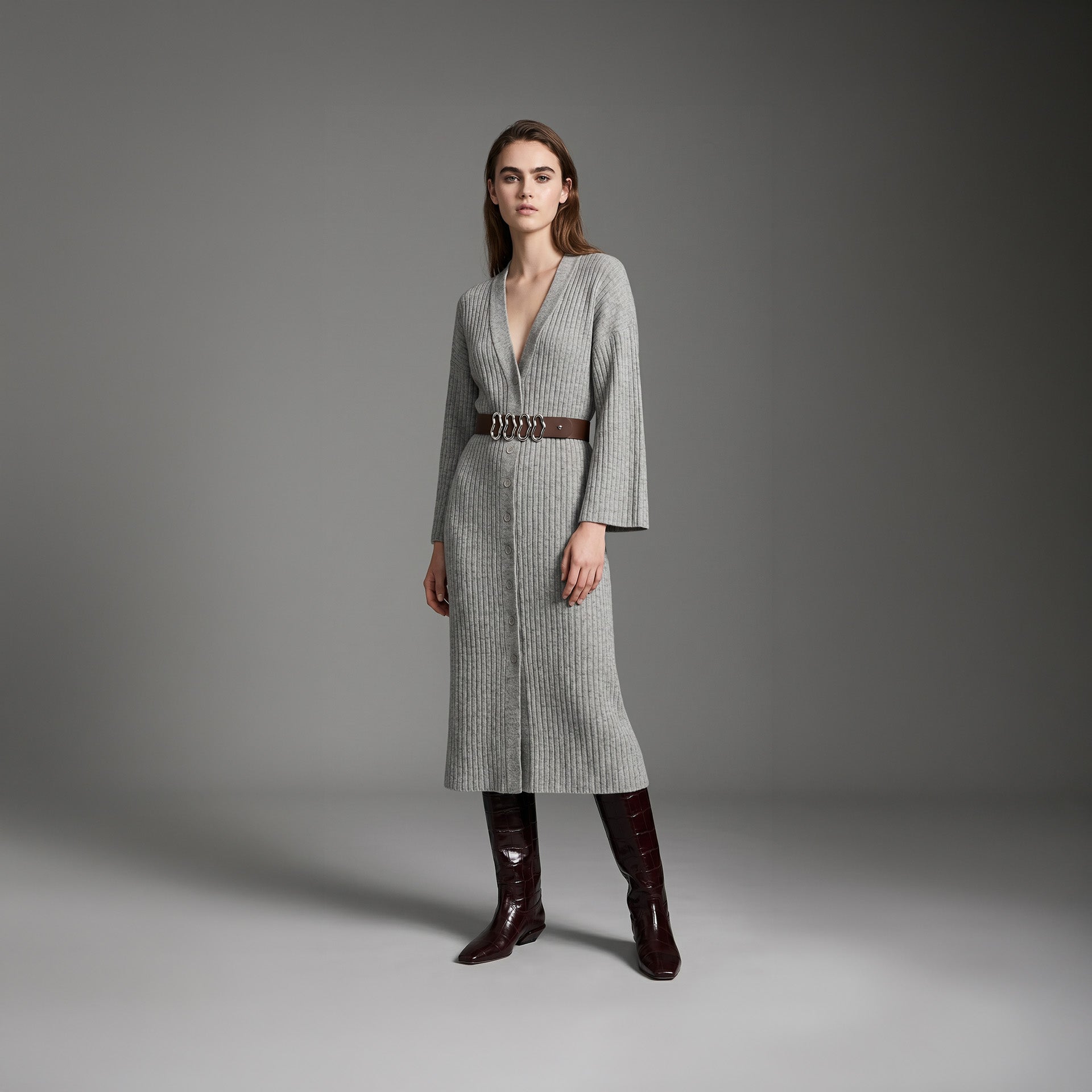 Tricot Longo Jabari - Cinza