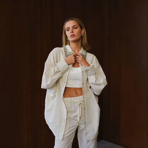 Camisa Elva - Bege Listrado