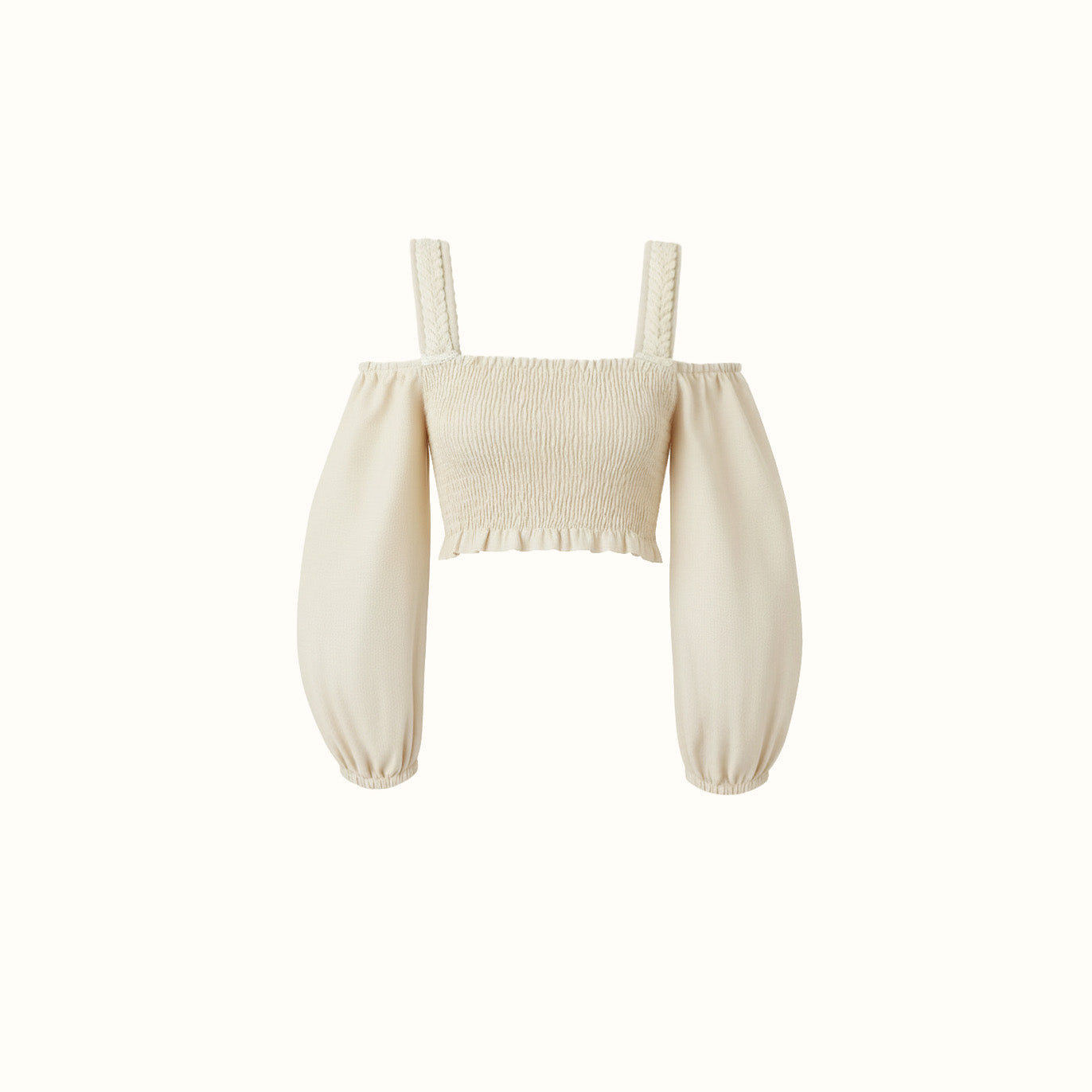 Cropped Baruk - Bege Listras