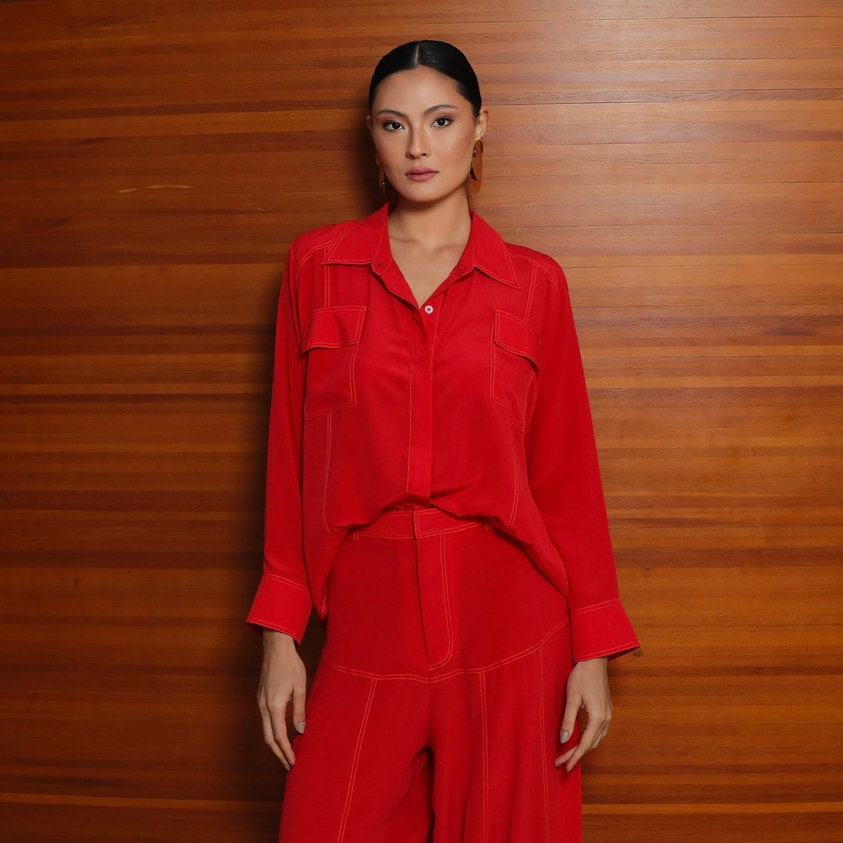 Camisa Selora - Vermelho Seda