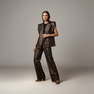 Colete Max - Jacquard Dourado