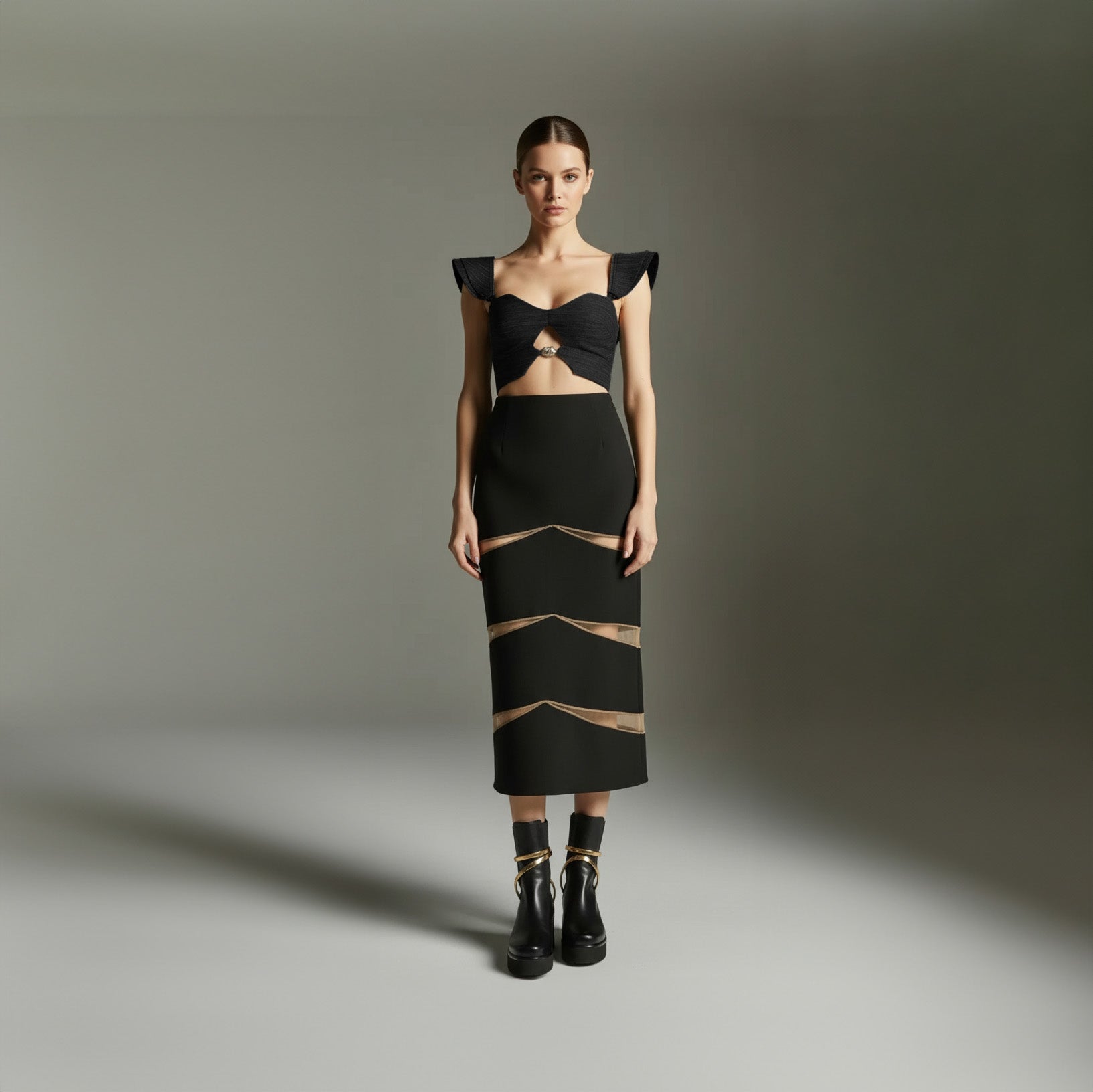 Cropped Glenda - Preto Crepe