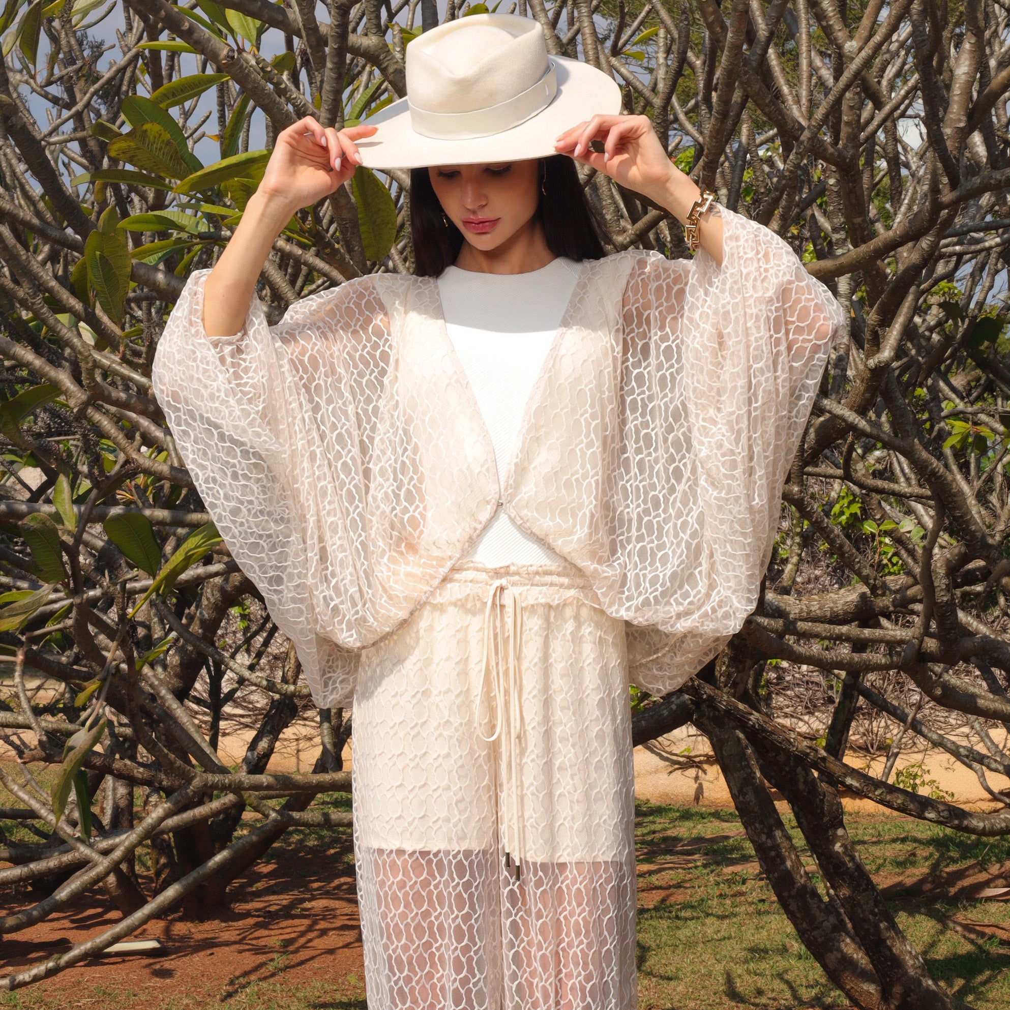 Kimono Thalia - Marfim