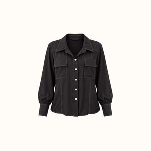 Camisa Selora - Preto Stone Seda