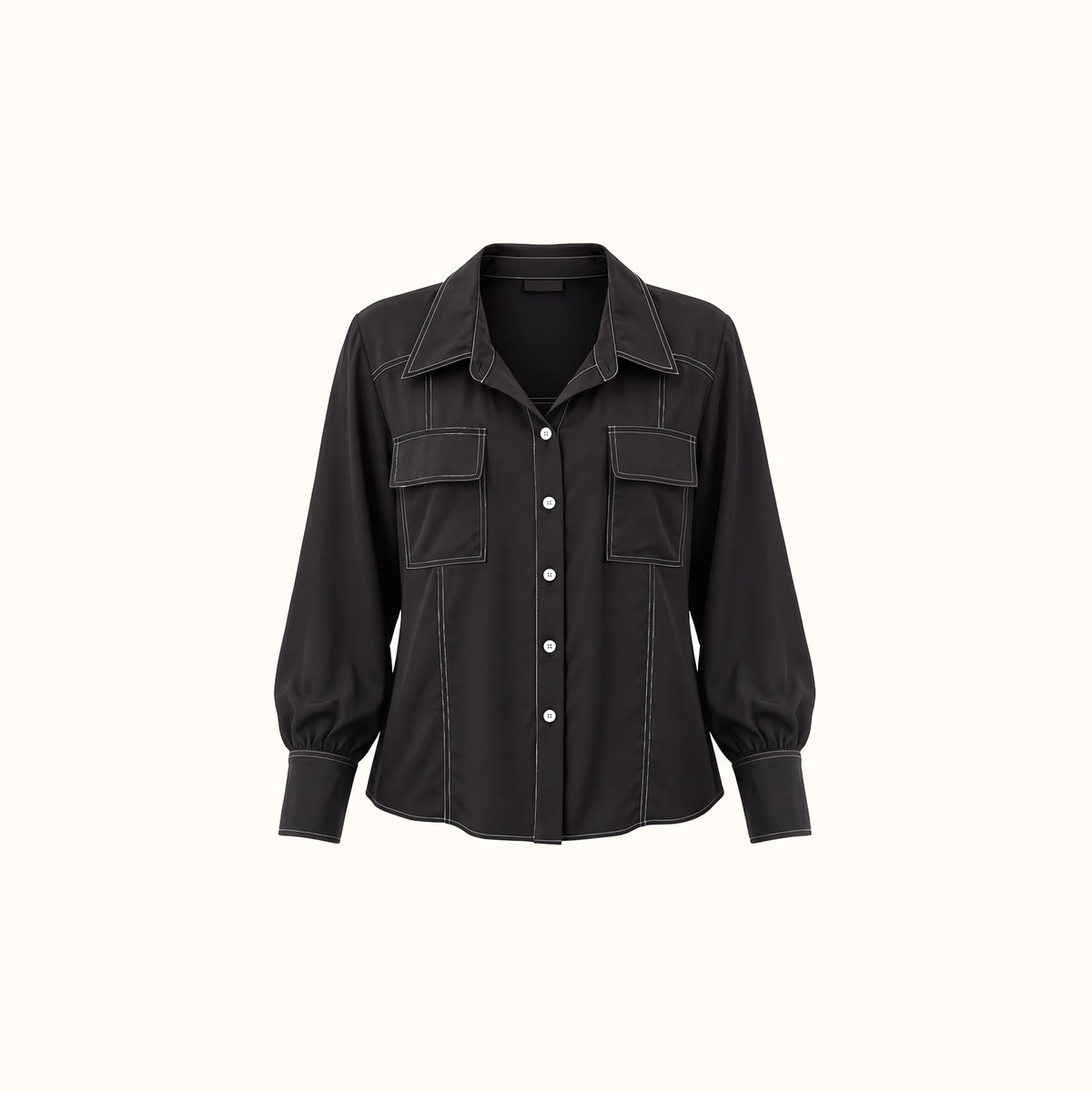 Camisa Selora - Preto Stone Seda