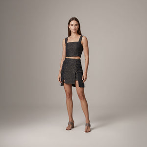 Cropped Coldalina - Marinho Jacquard