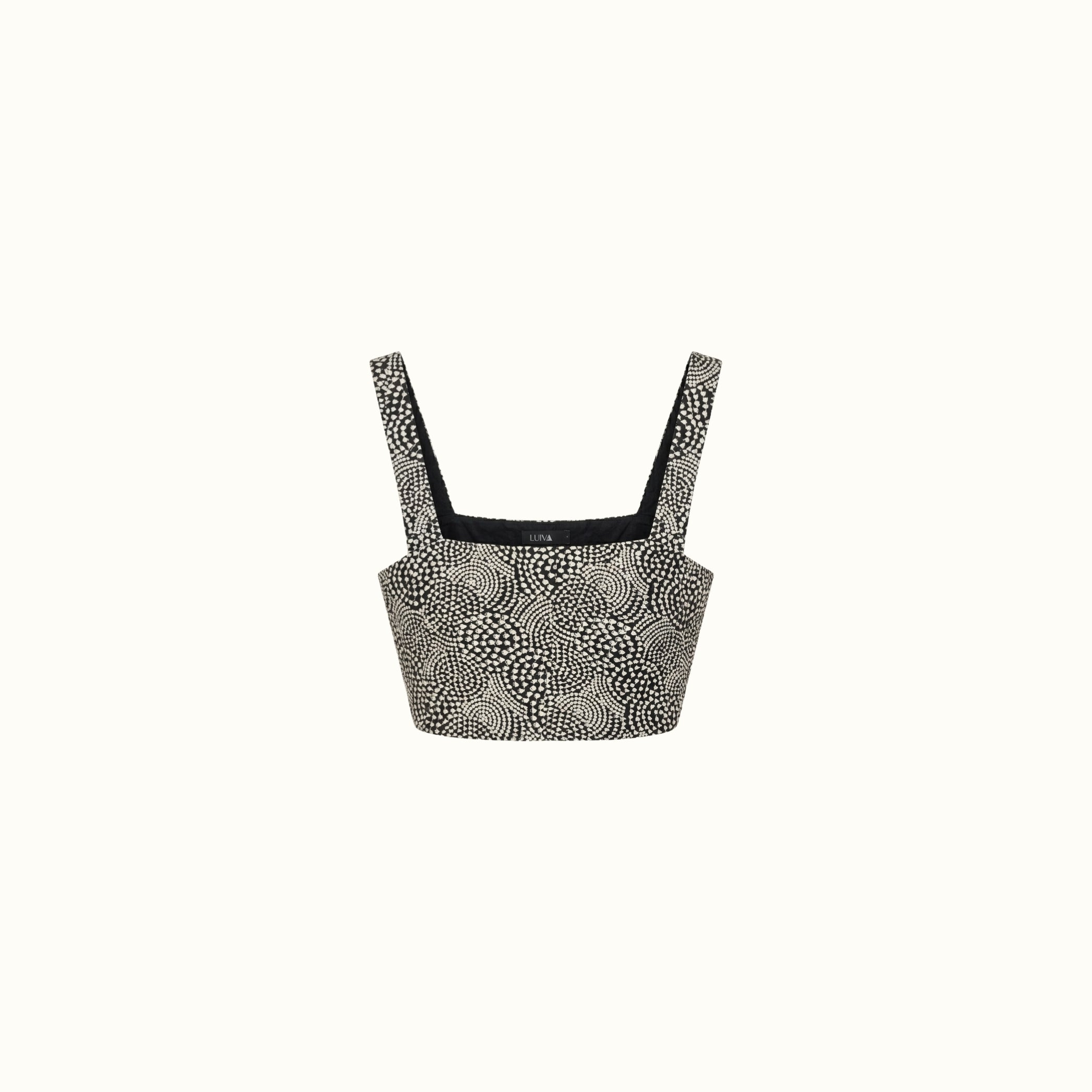 Cropped Coldalina - Preto Bordado Bolas