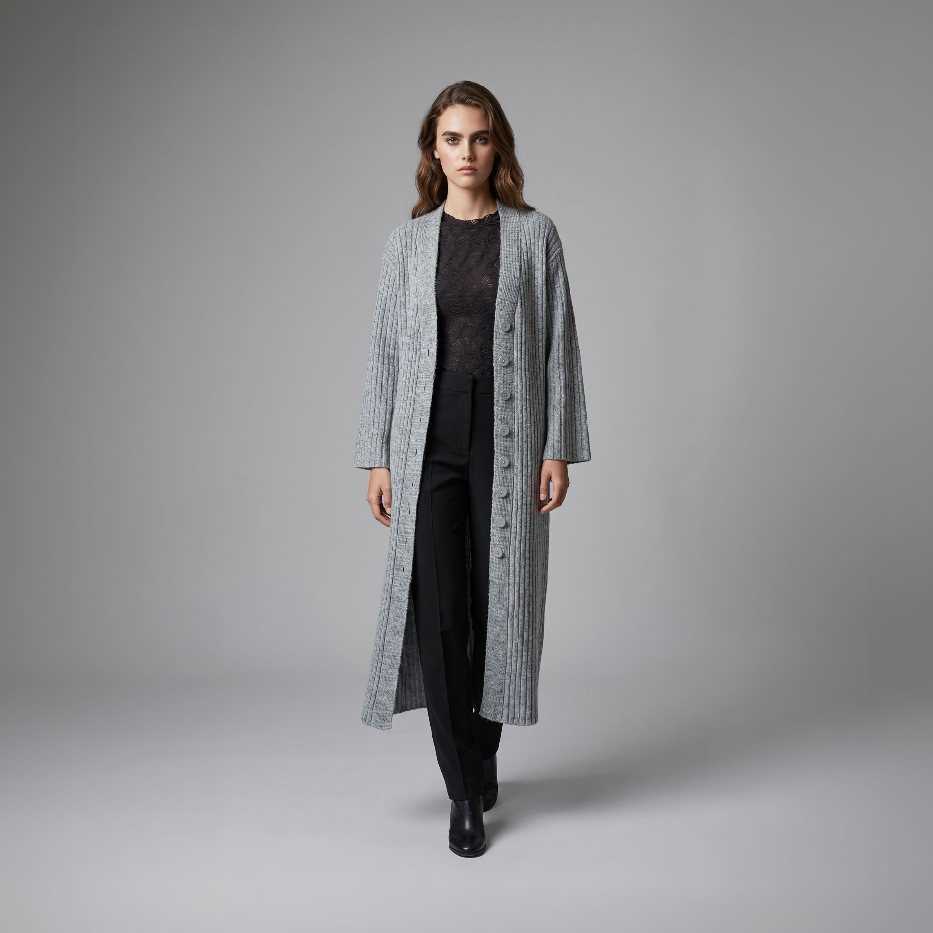 Tricot Longo Jabari - Cinza