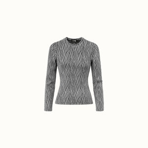 Blusa Bonfin - Malha Lurex Prata